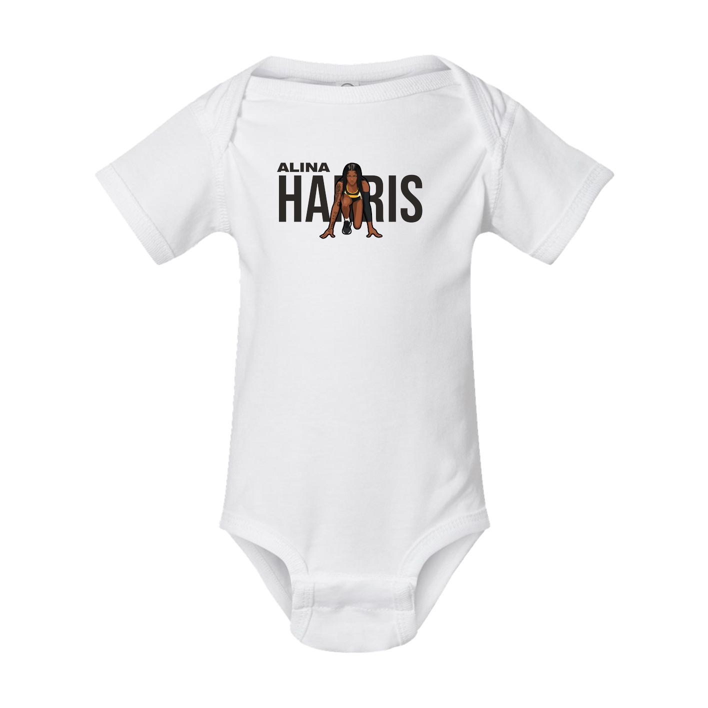 Baby Onesie — Player Name in White