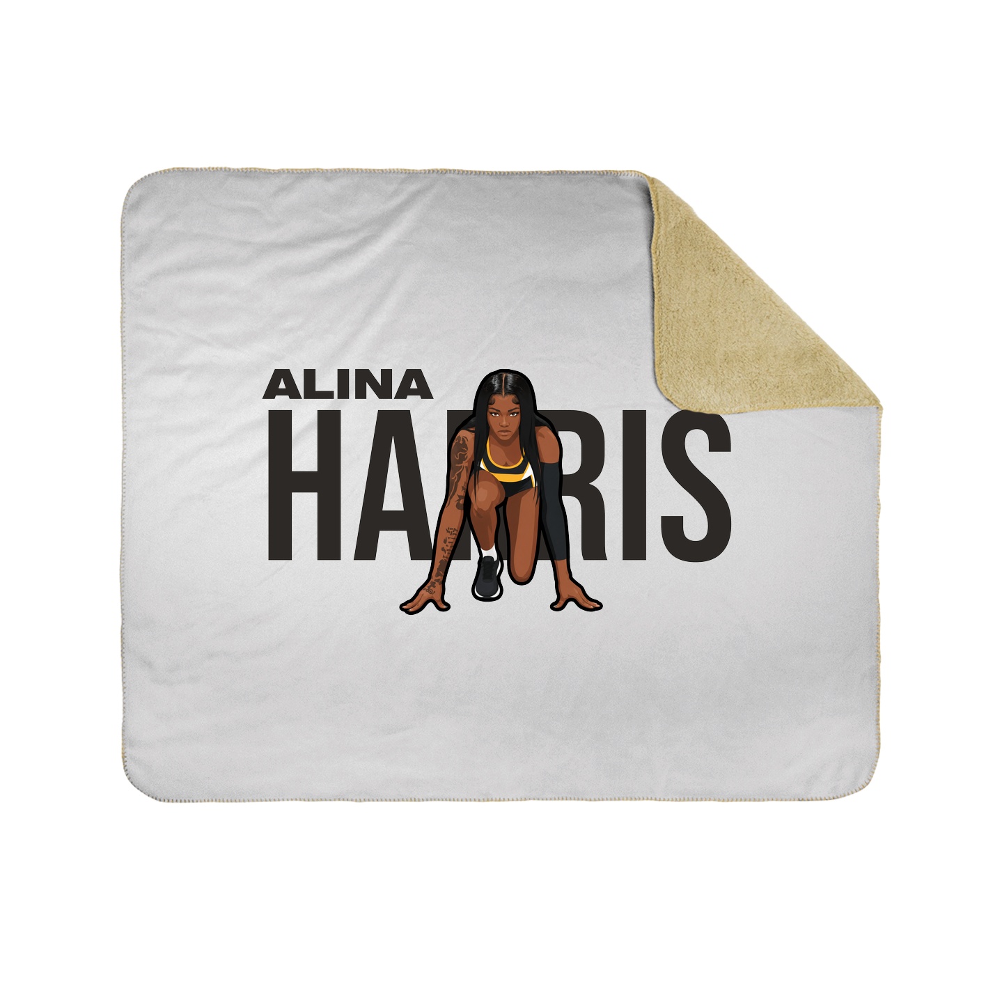 Throw Blanket — Player Name in White