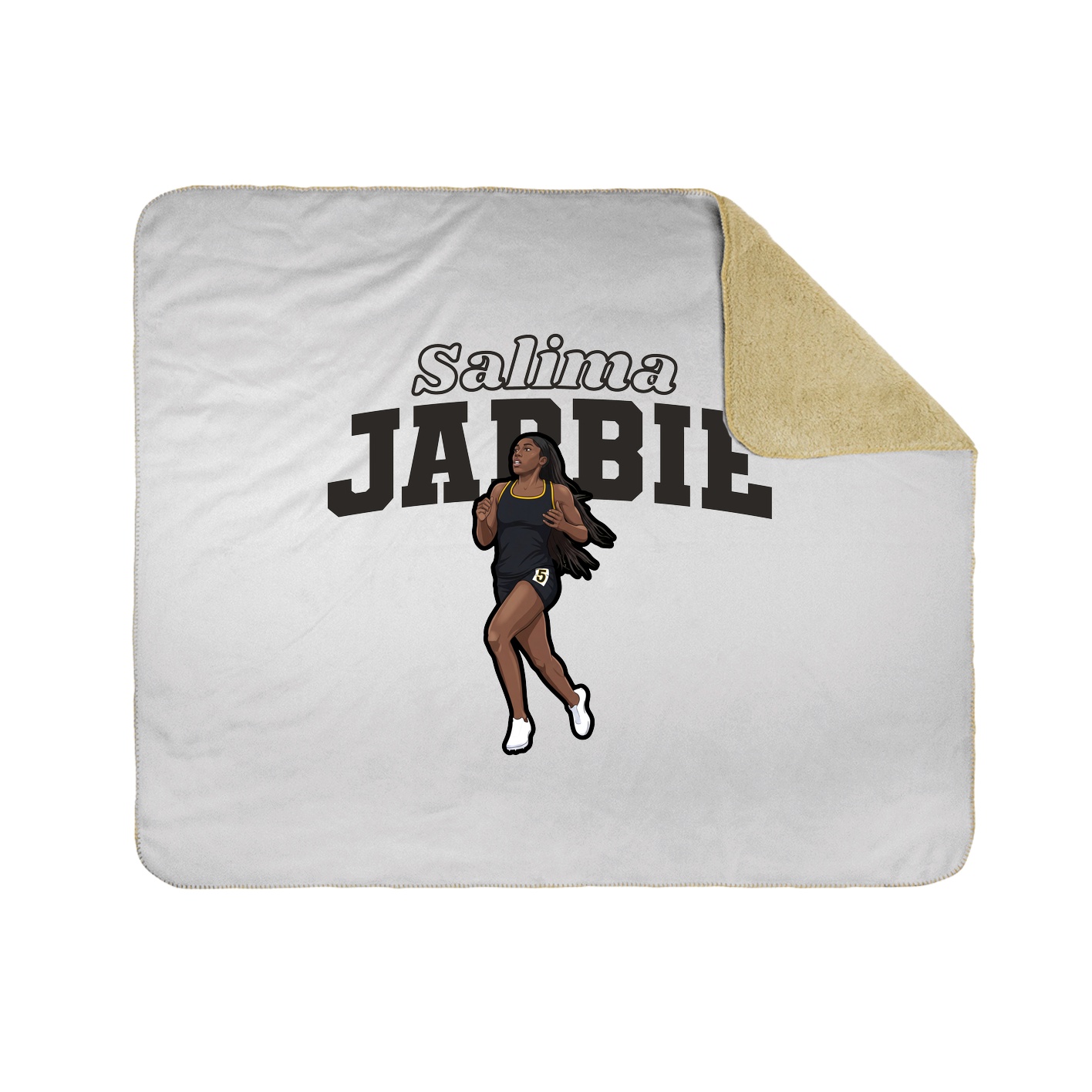 Throw Blanket — Name Arch in White