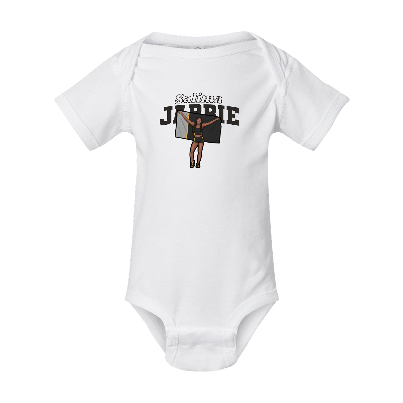 Baby Onesie — Name Arch in White