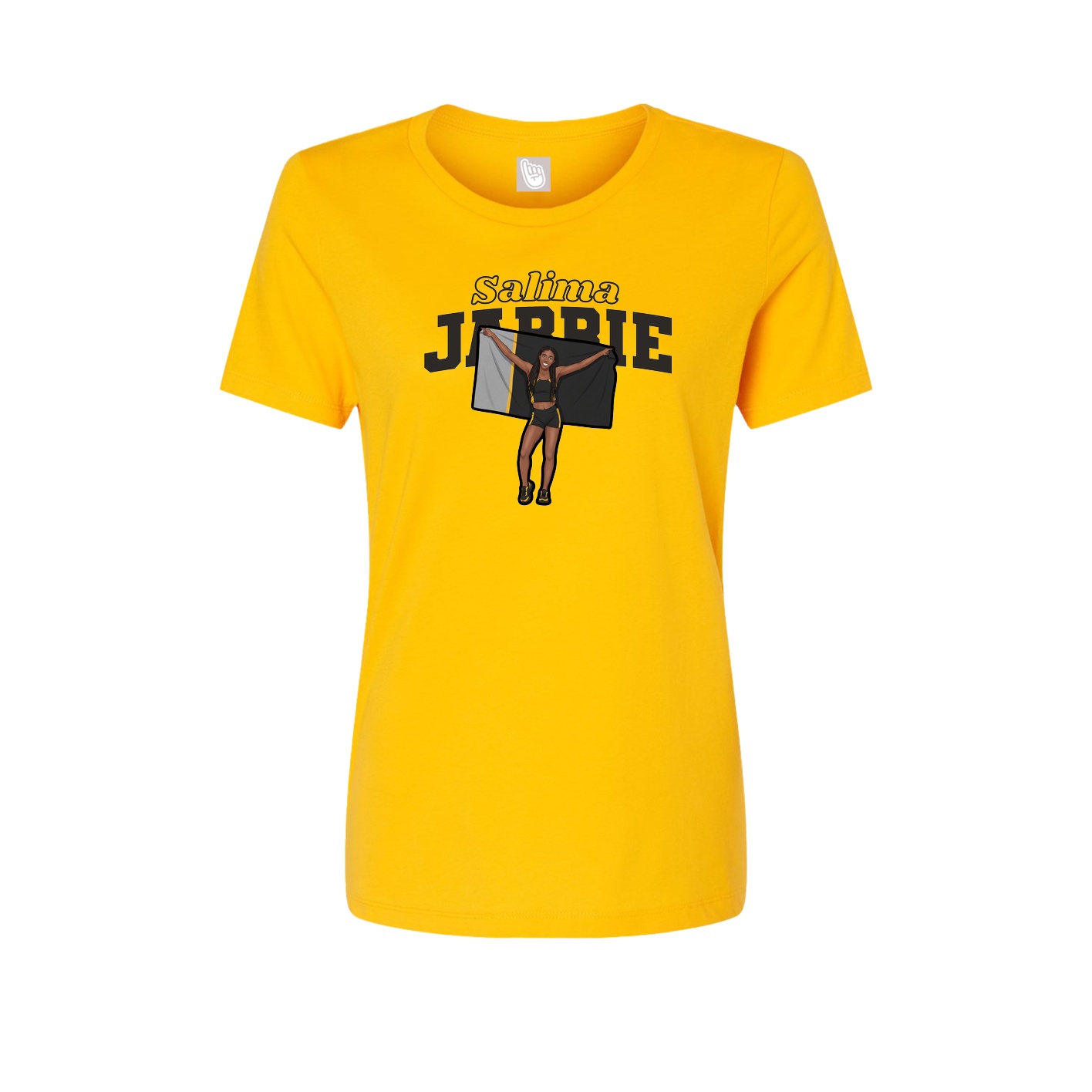 Fitted Women's Tee — Name Arch in Gold