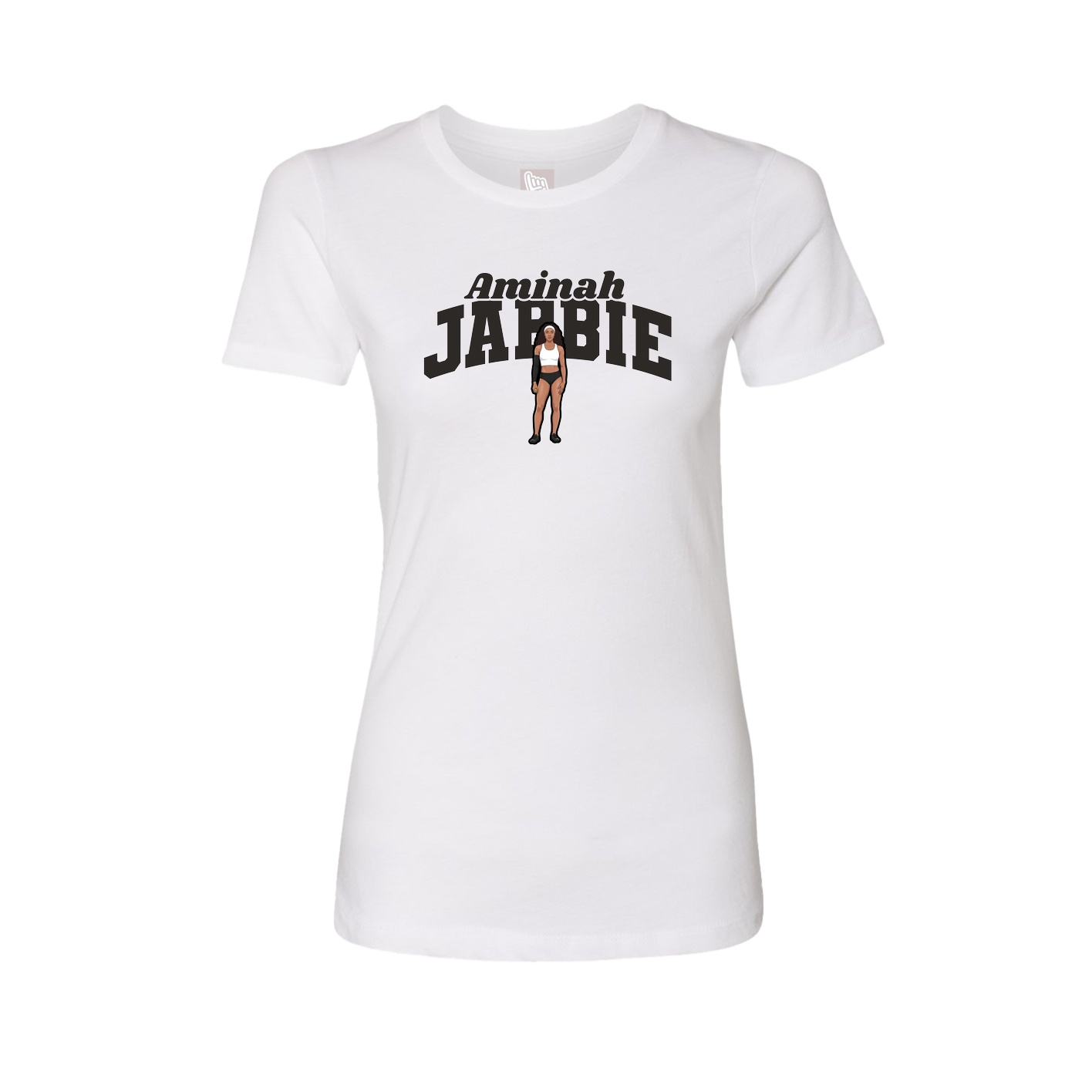 Fitted Women's Tee — Signature Arch in White