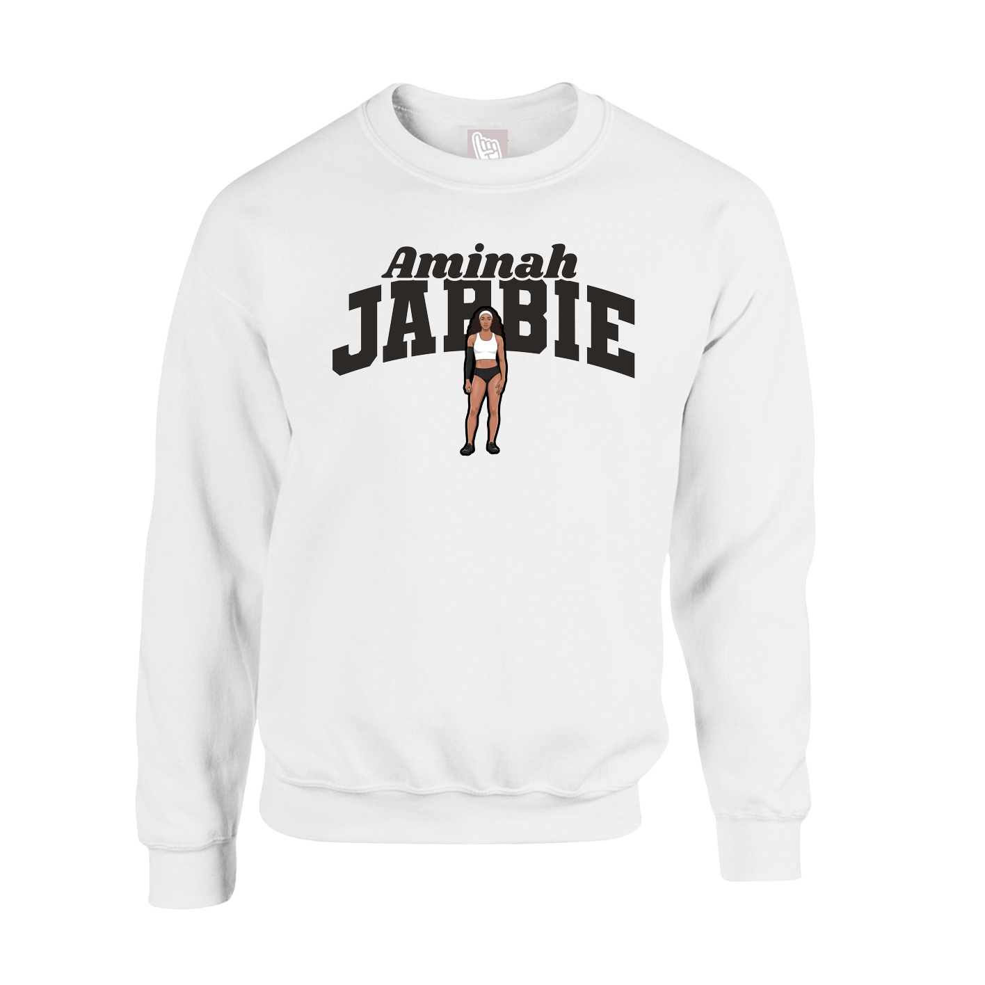 Fleece Crew — Signature Arch in White