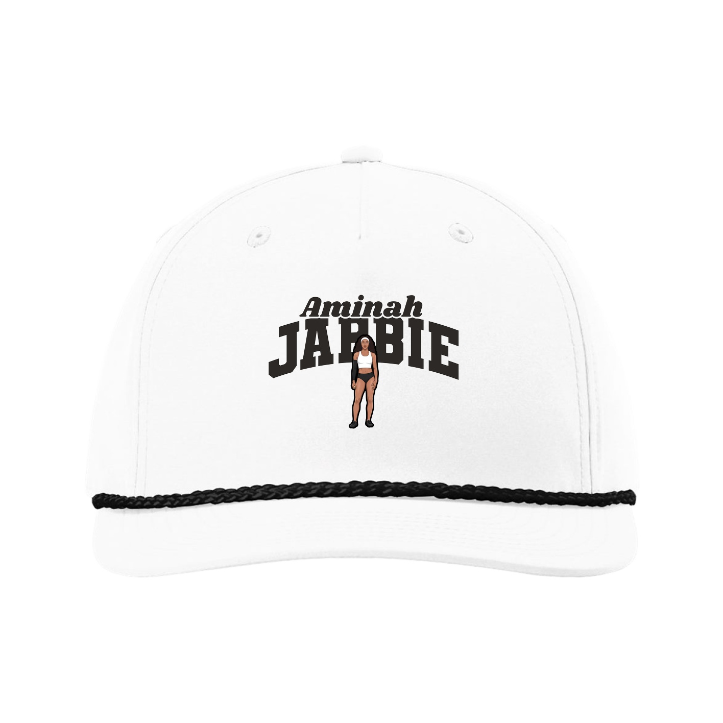Five-Panel Classic Rope Cap — Signature Arch in White