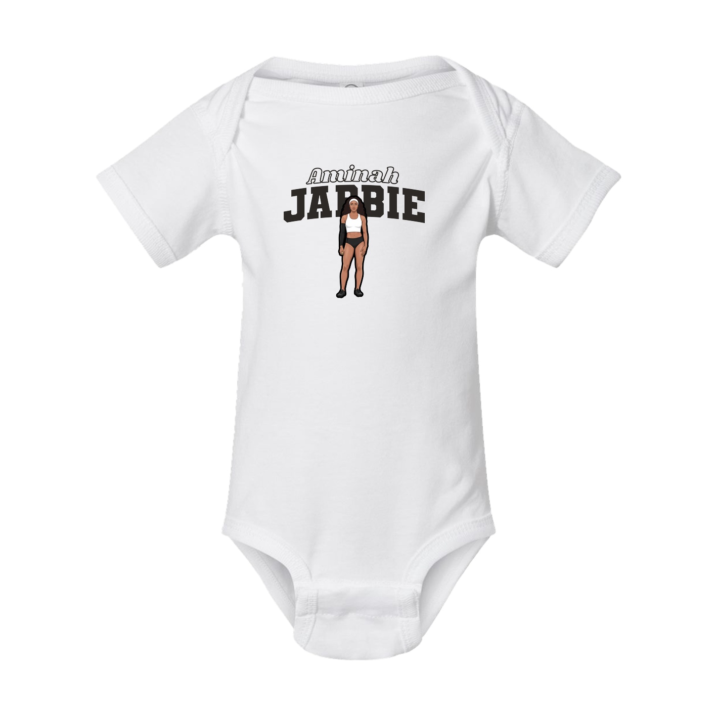Baby Onesie — Name Arch in White