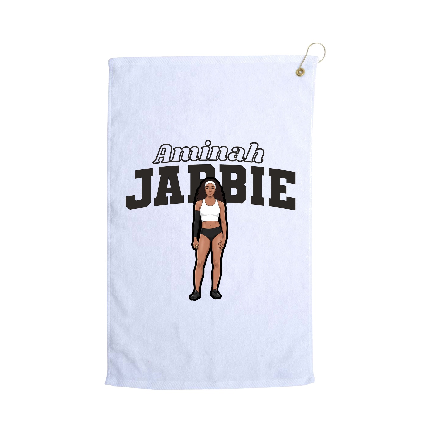 Golf Towel — Name Arch in White