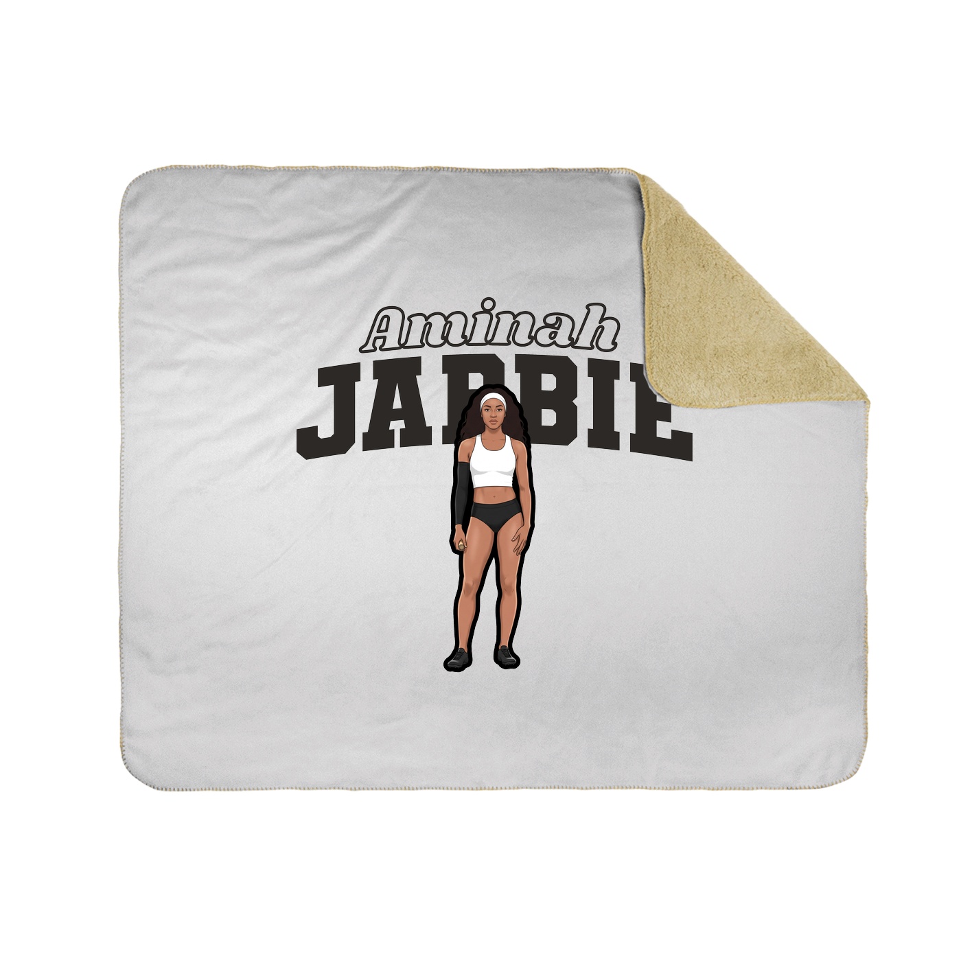 Throw Blanket — Name Arch in White