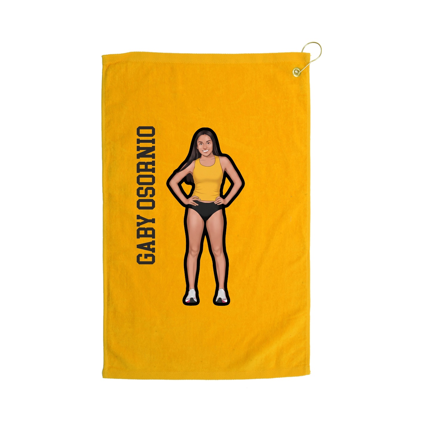 Golf Towel — Name Vertical in Gold
