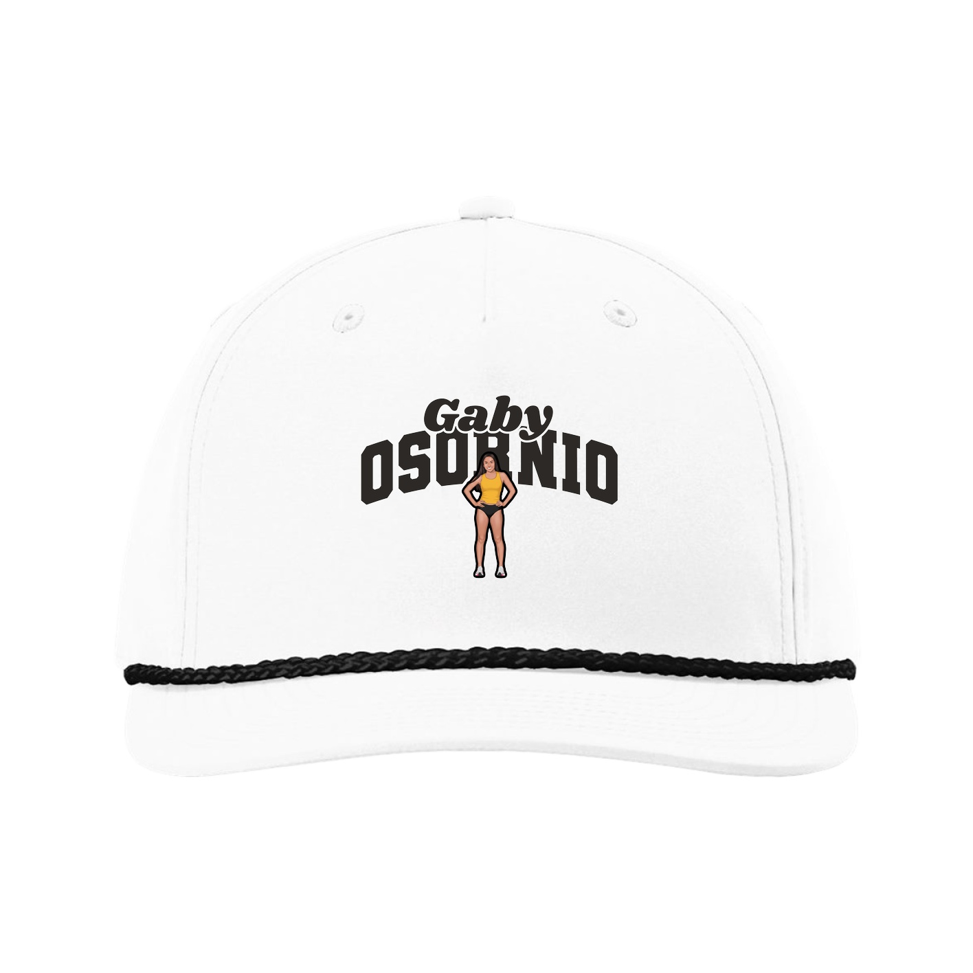 Five-Panel Classic Rope Cap — Signature Arch in White