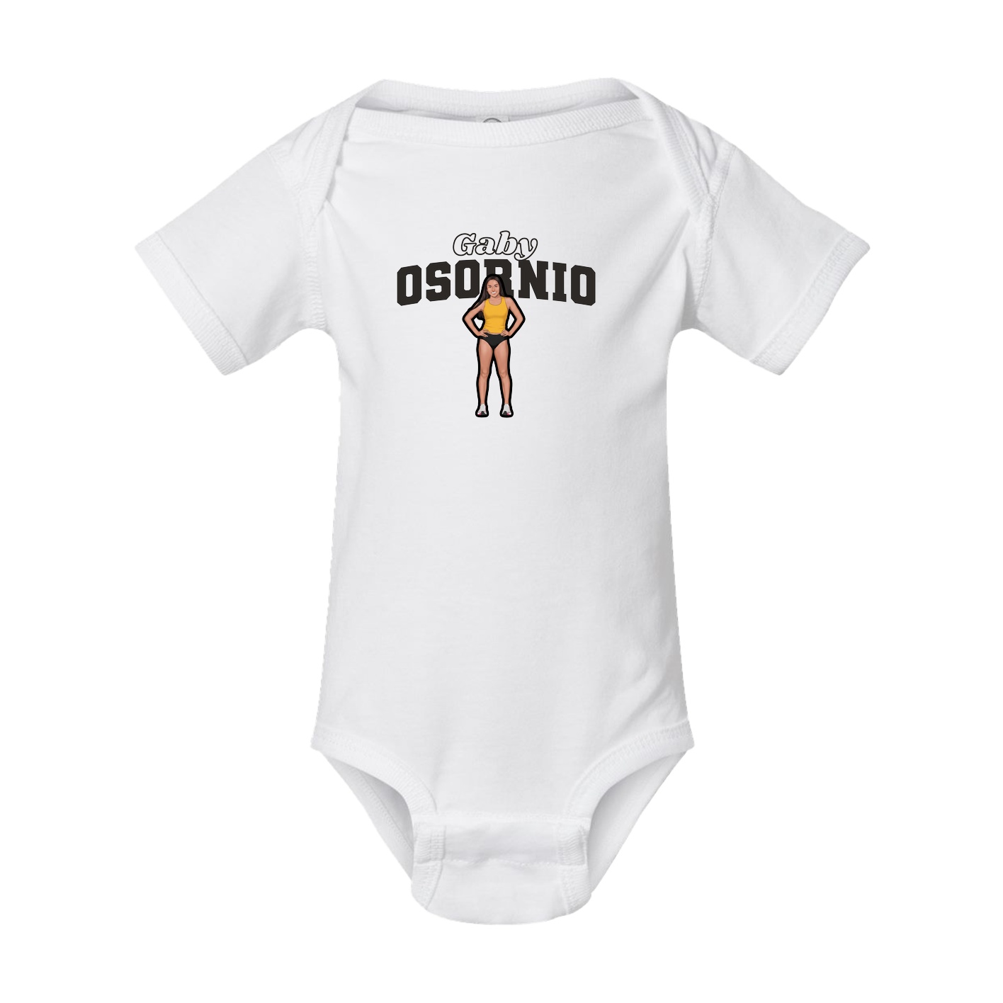 Baby Onesie — Name Arch in White