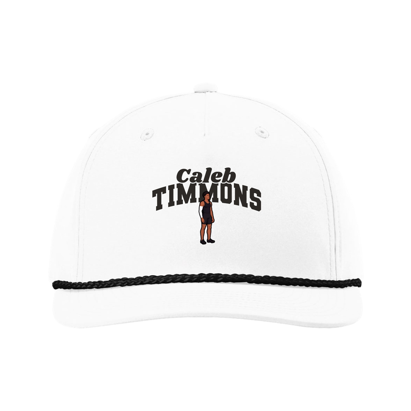Five-Panel Classic Rope Cap — Signature Arch in White