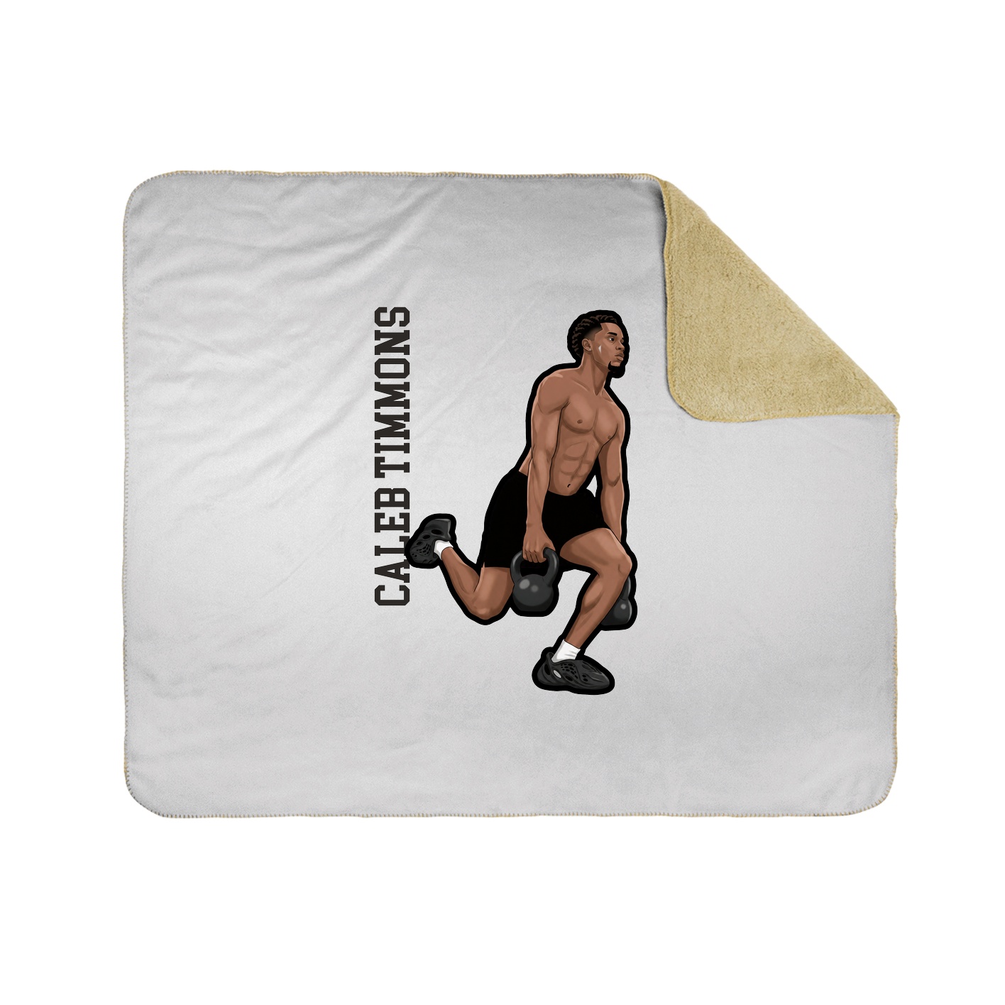 Throw Blanket — Name Vertical in White