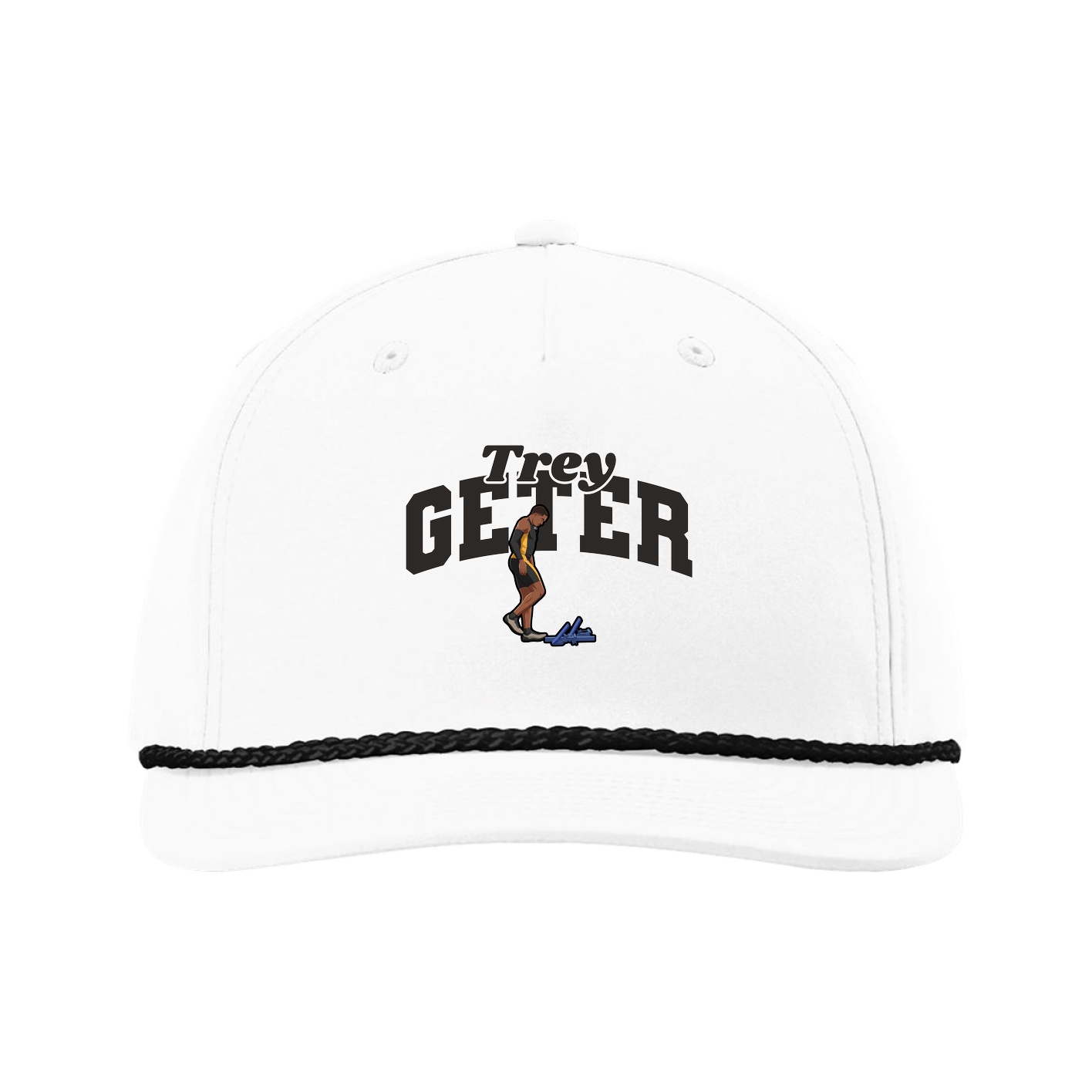 Five-Panel Classic Rope Cap — Signature Arch in White