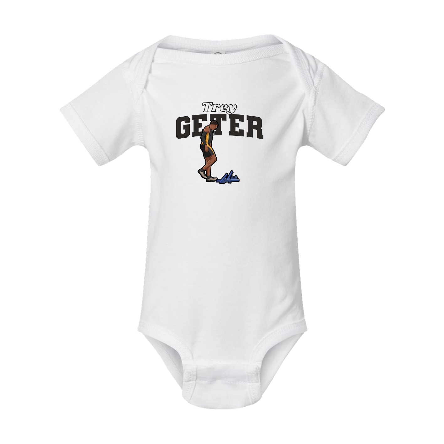 Baby Onesie — Name Arch in White