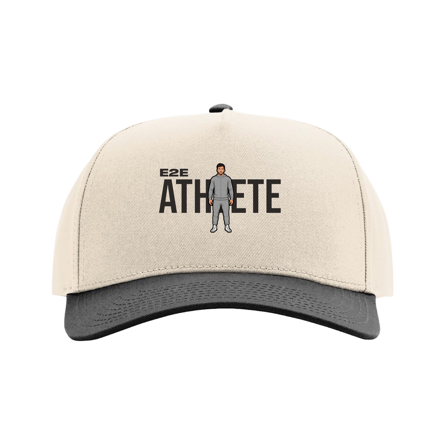 Full Fabric Five-Panel Champ Cap — Player Name in Cream/Black