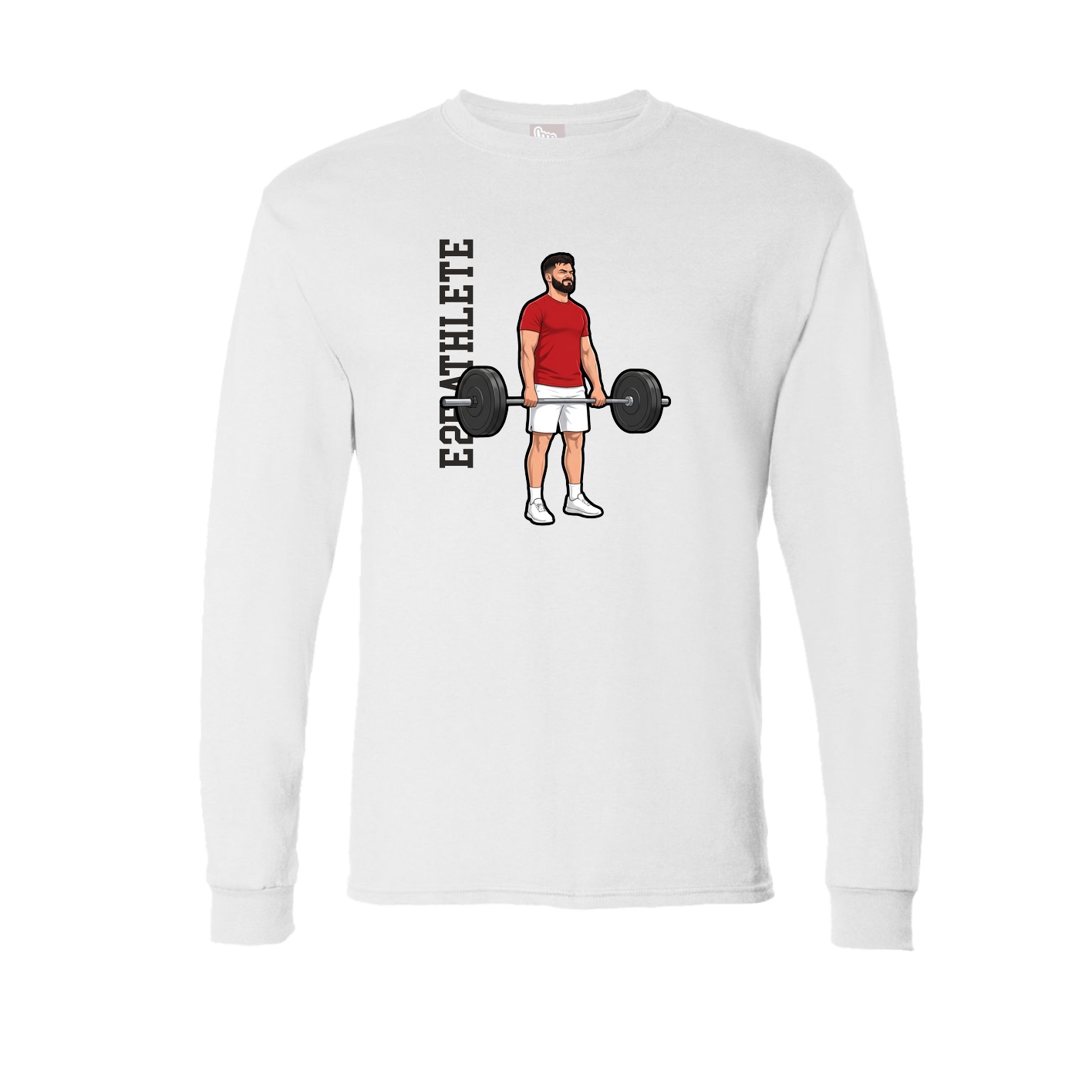 Long Sleeve Tee — Name Vertical in White