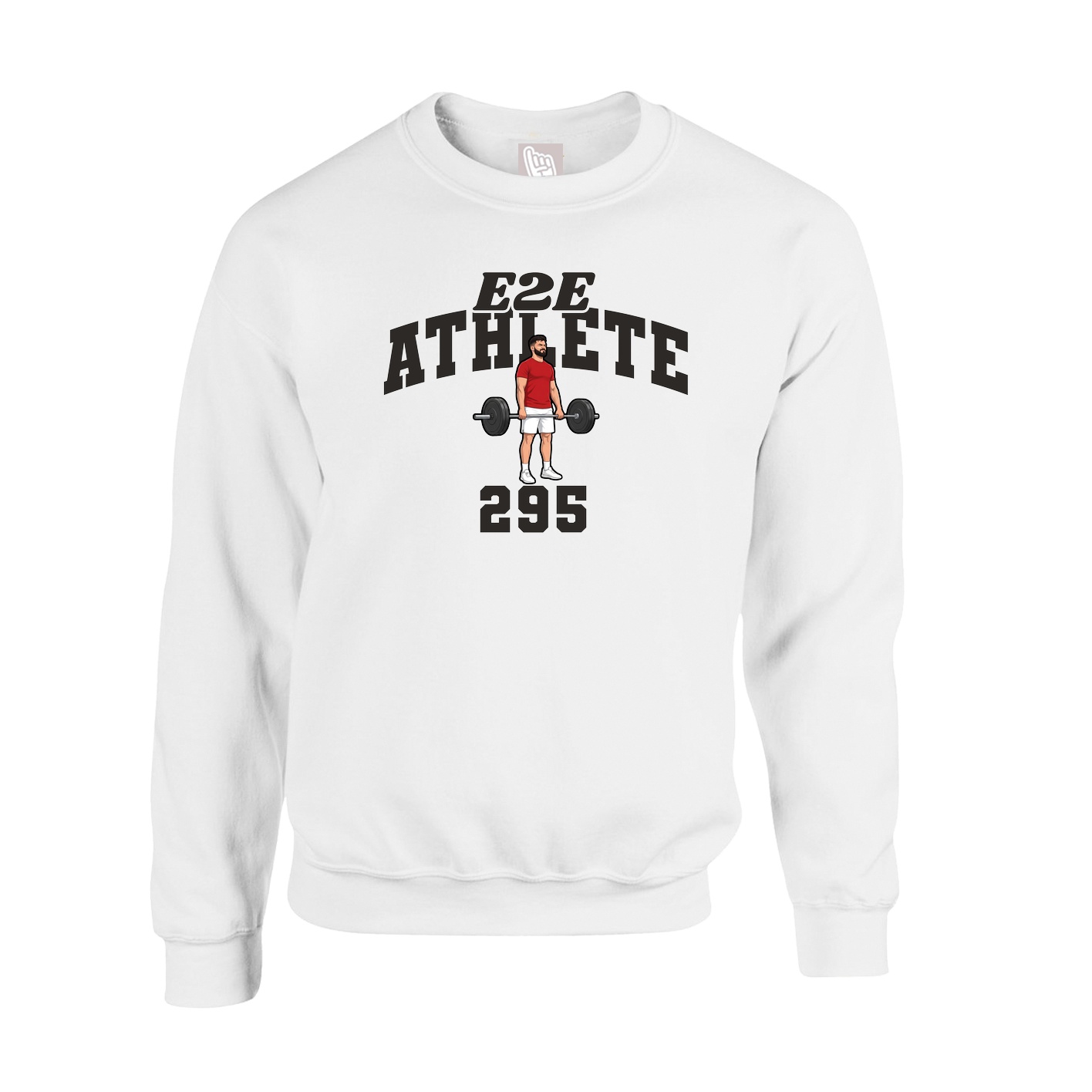 Fleece Crew — Signature Arch in White