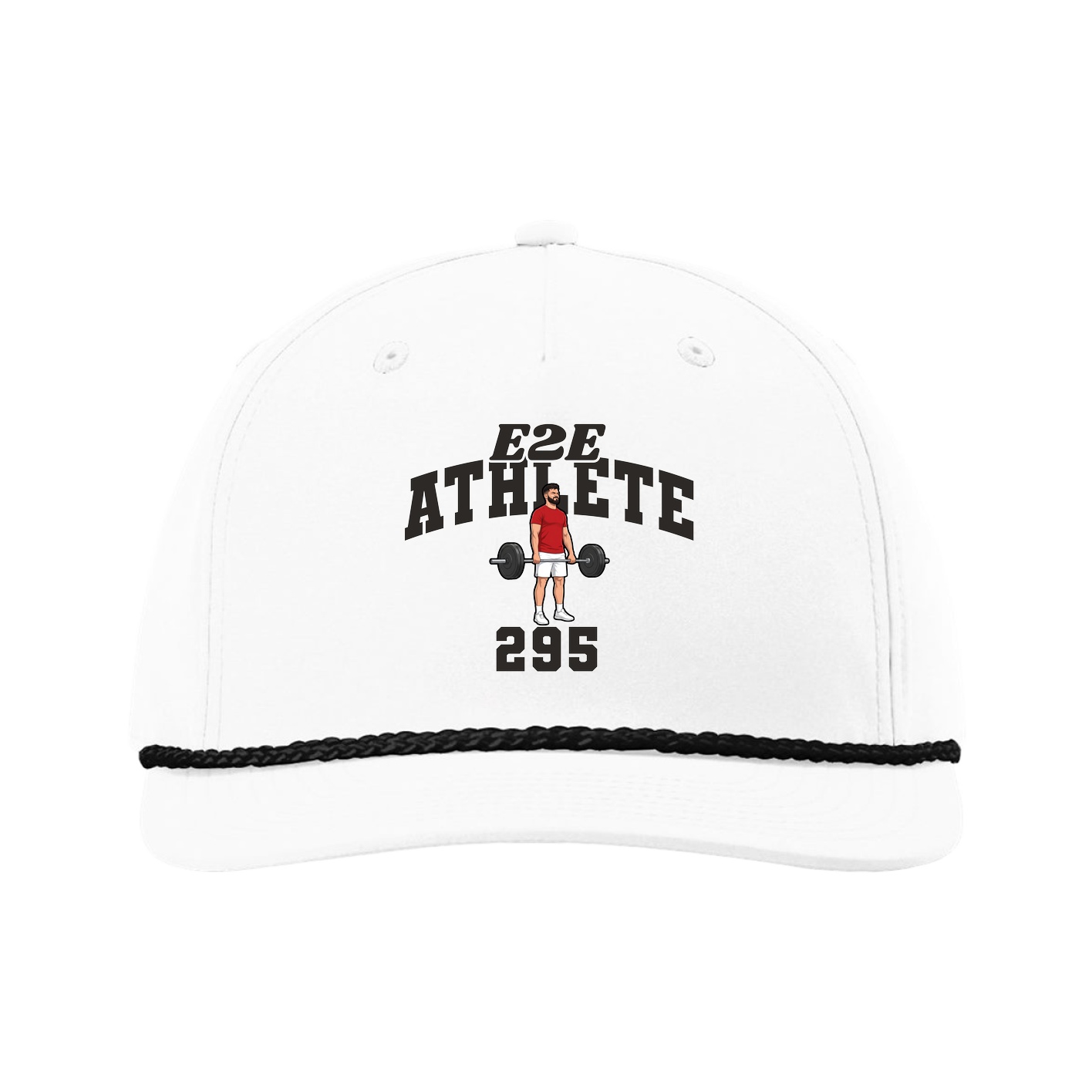 Five-Panel Classic Rope Cap — Signature Arch in White