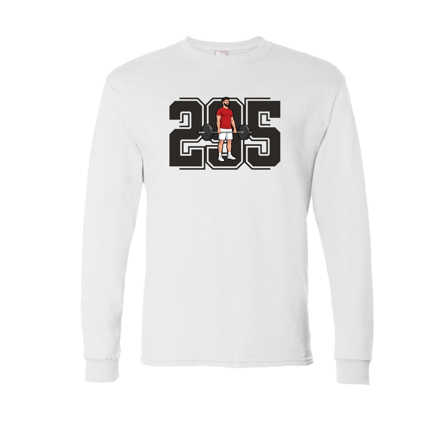Long Sleeve Tee — Number in White