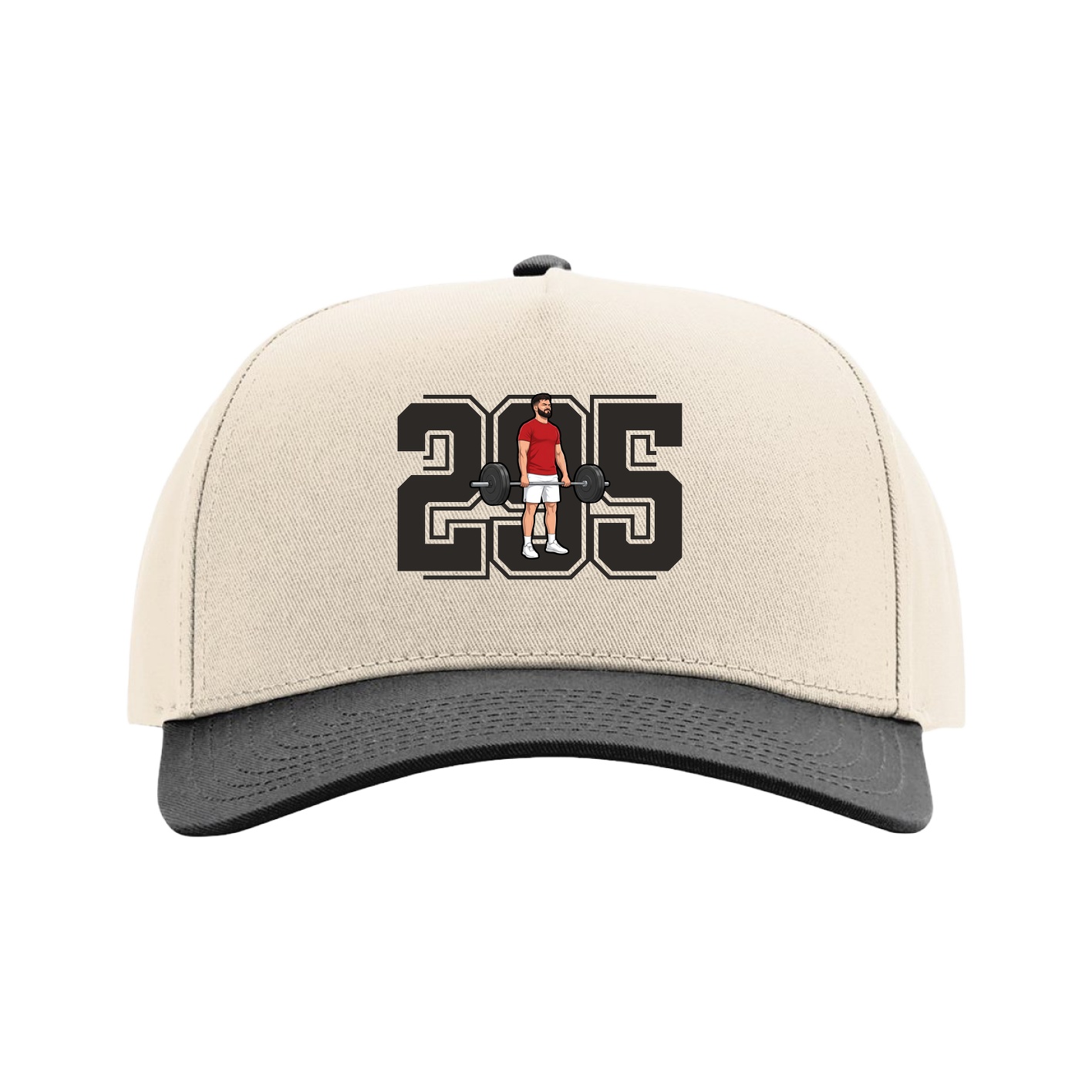 Full Fabric Five-Panel Champ Cap — Number in Cream/Black