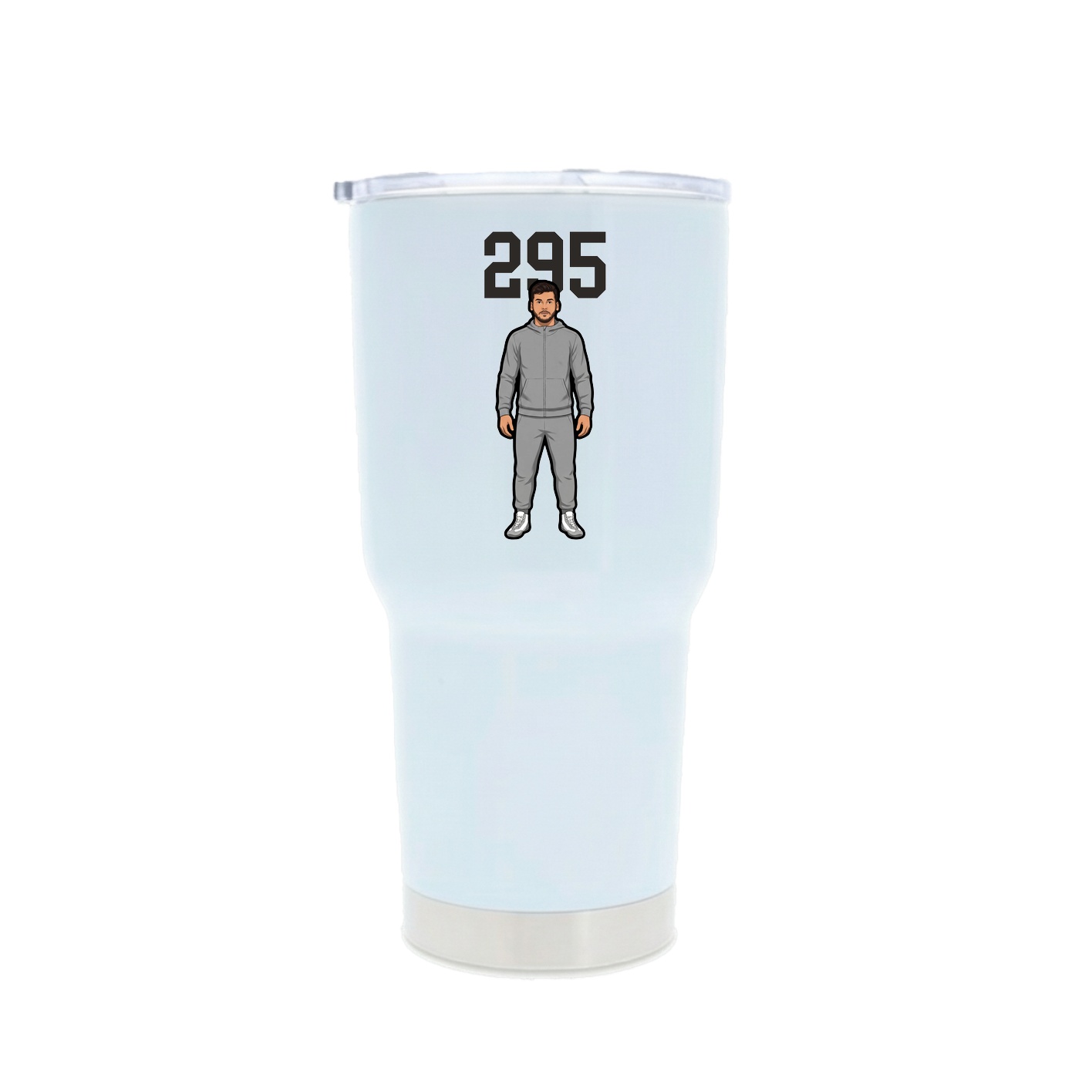 30oz Stainless Steel Tumbler — Number Top in White