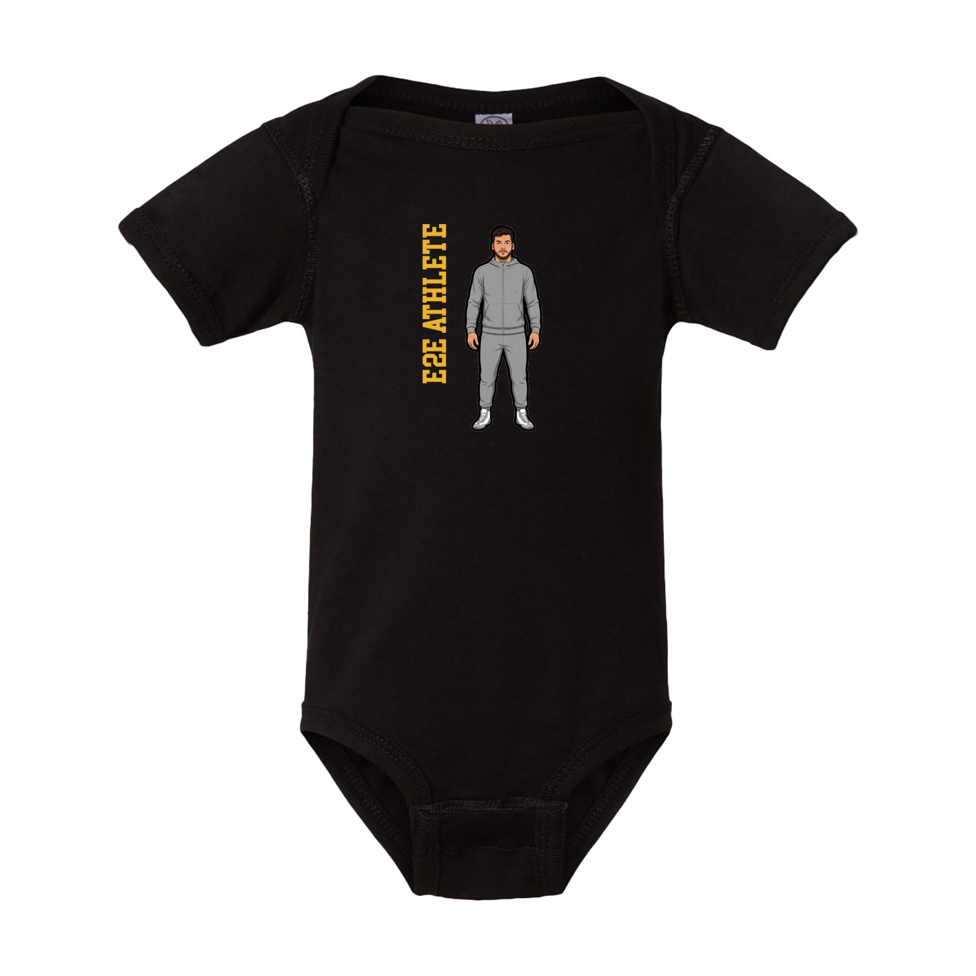 Baby Onesie — Name Vertical in Black