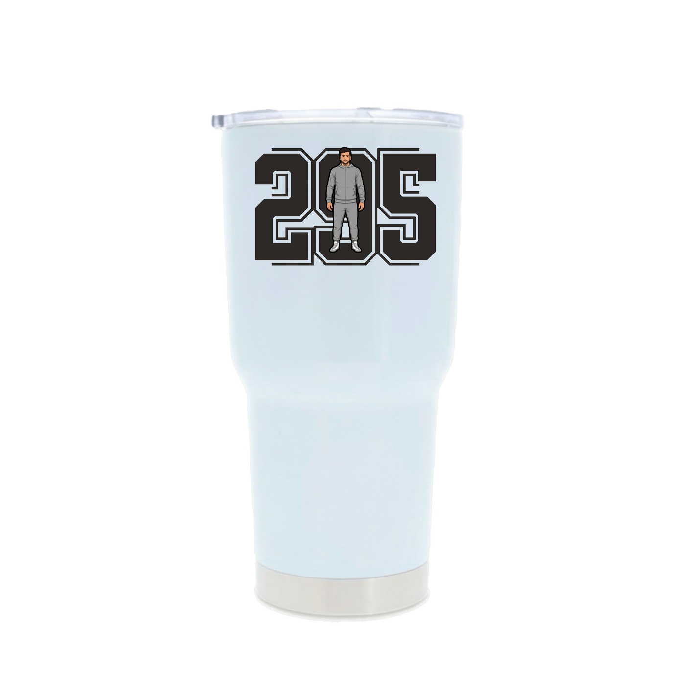 30oz Stainless Steel Tumbler — Number in White