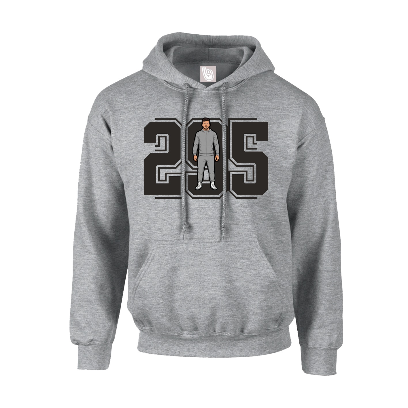 Hoodie — Number in Grey