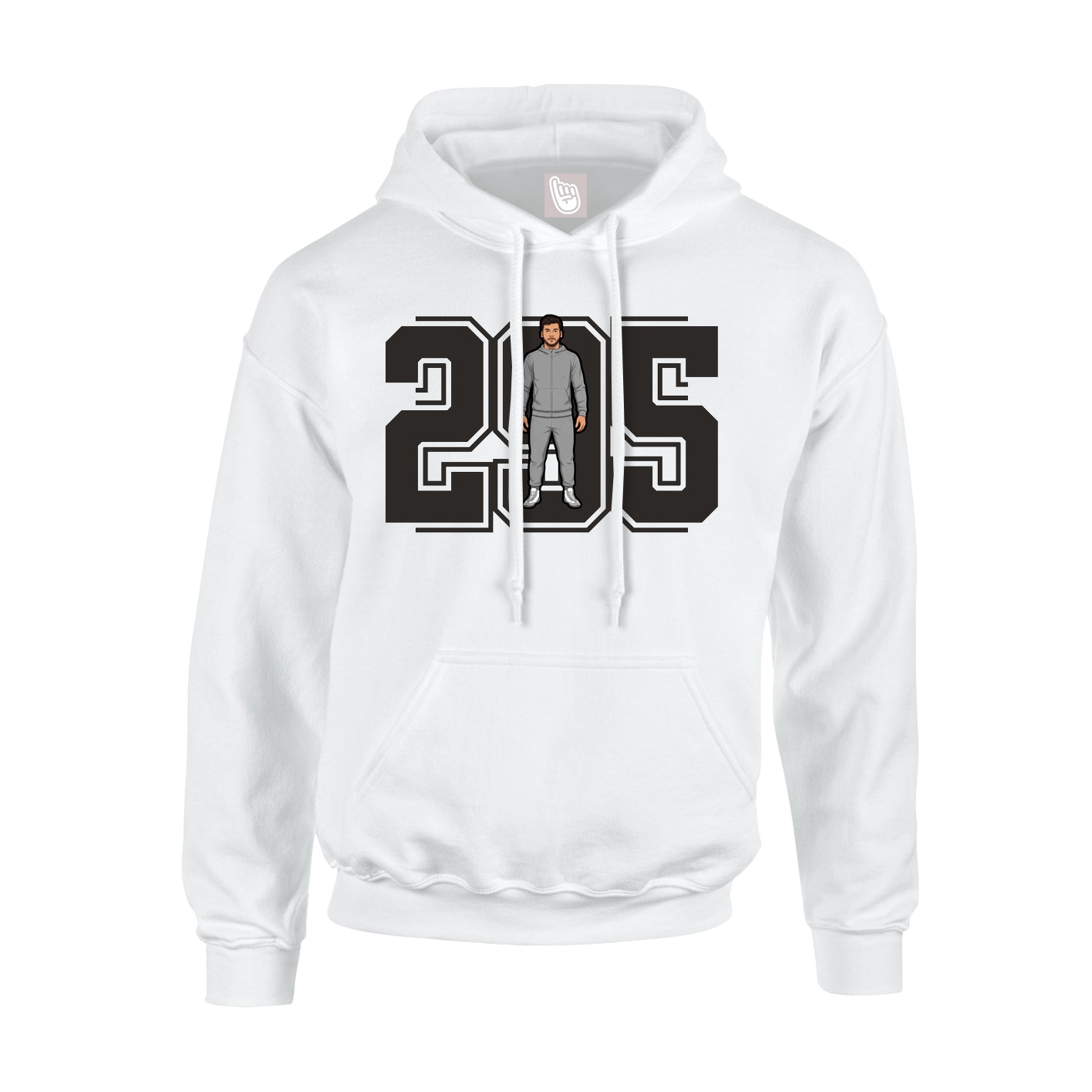 Hoodie — Number in White