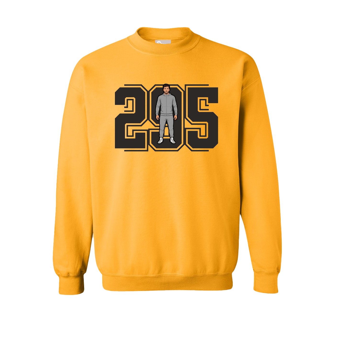 Fleece Crew — Number in Gold