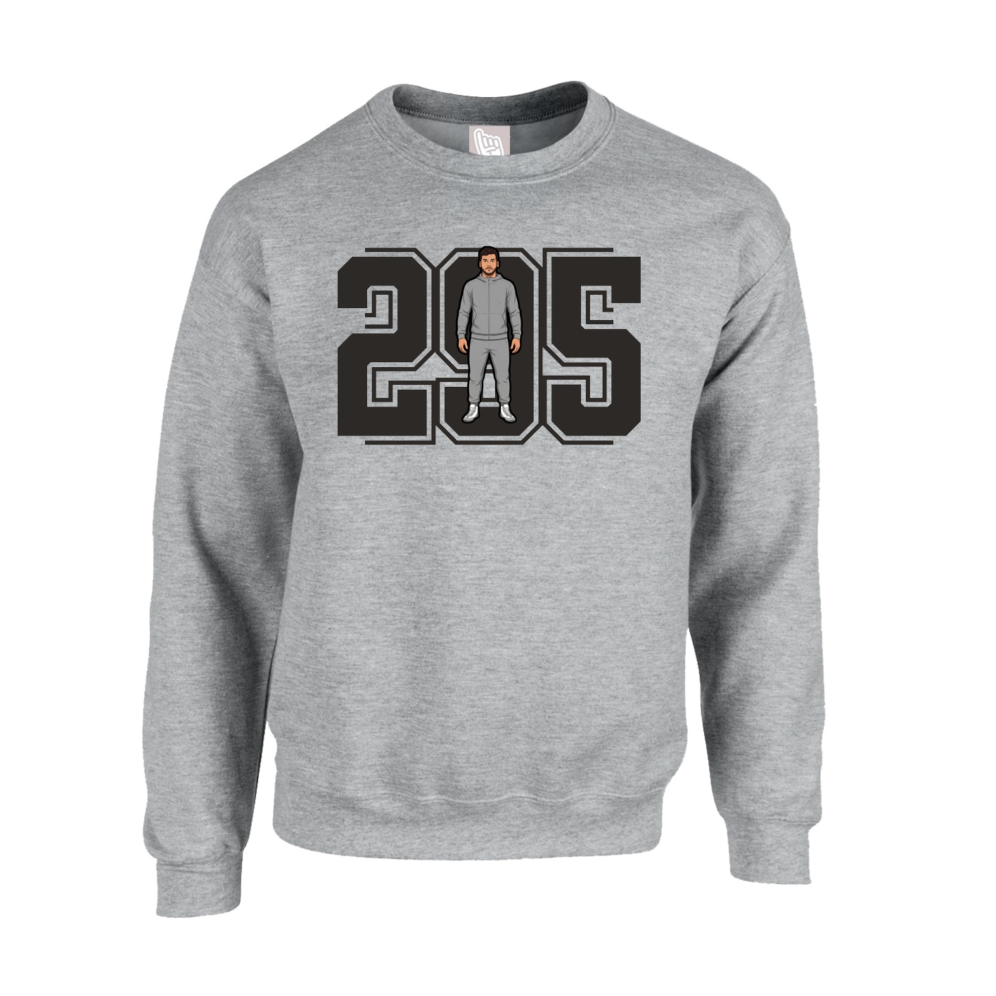 Fleece Crew — Number in Grey