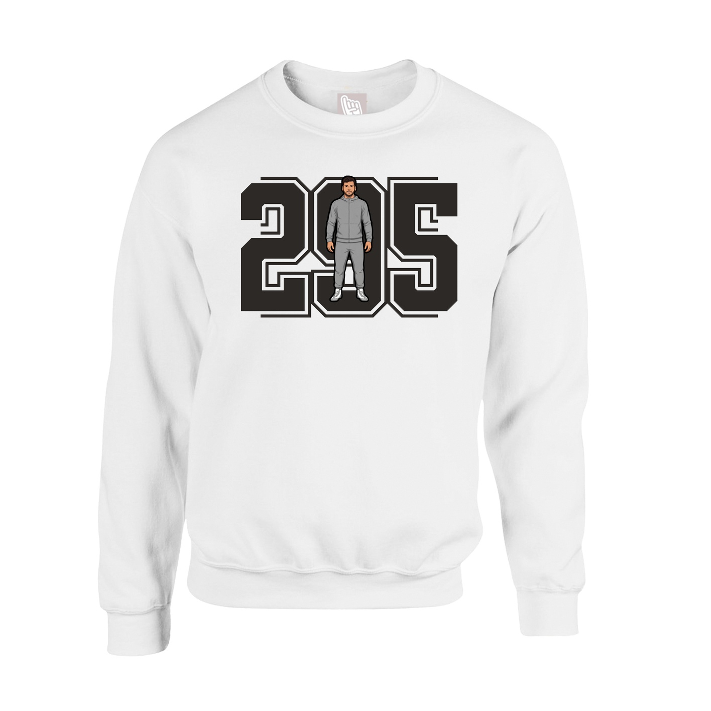 Fleece Crew — Number in White