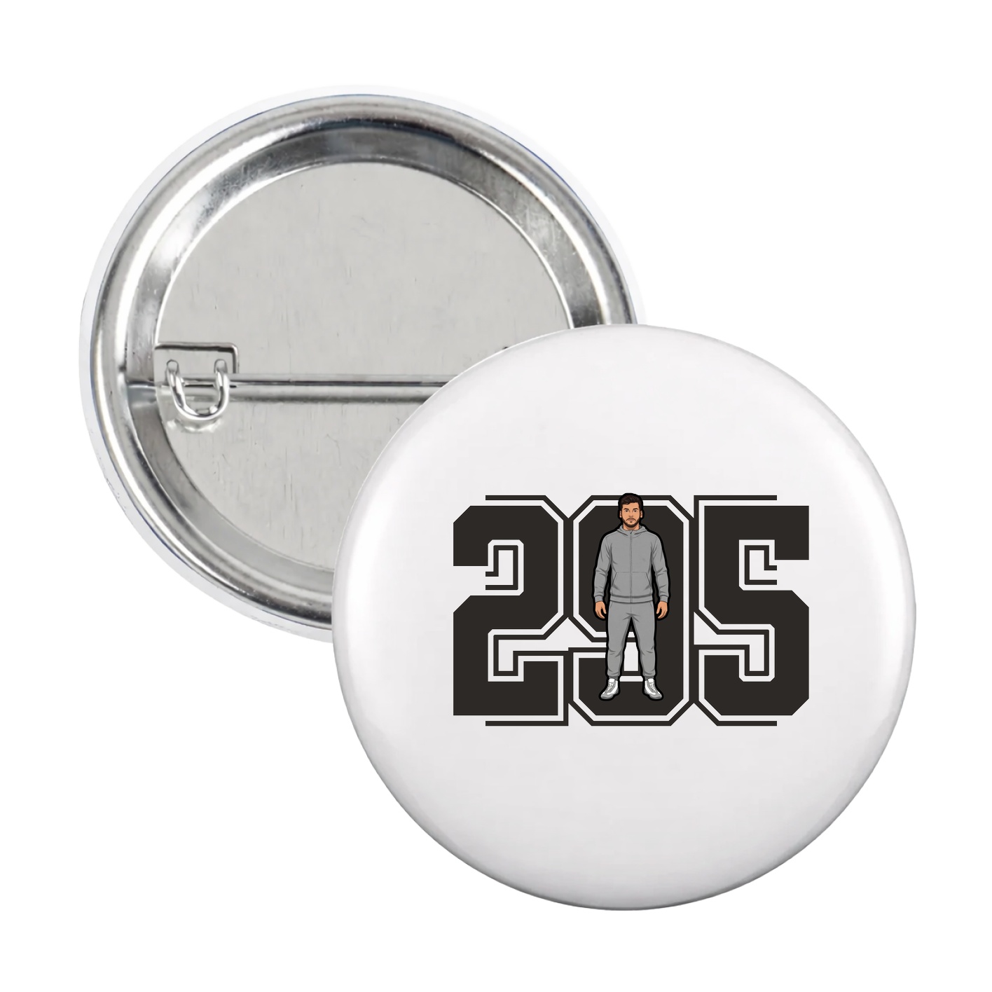 Game Day Button — Number in White