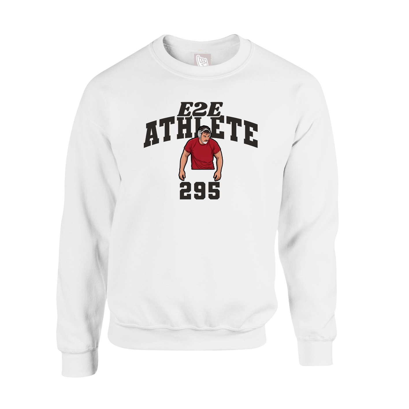 Fleece Crew — Signature Arch in White