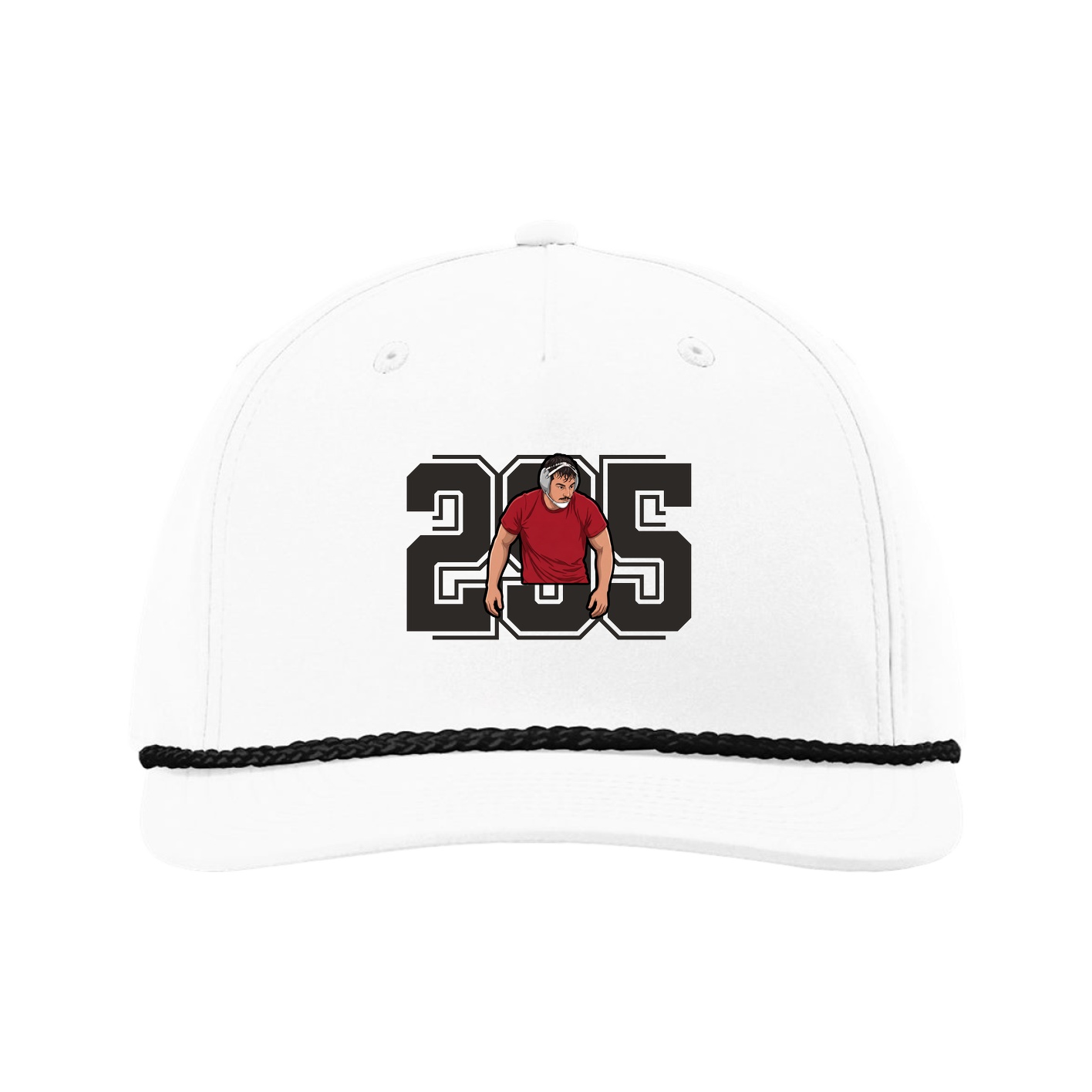 Five-Panel Classic Rope Cap — Number in White