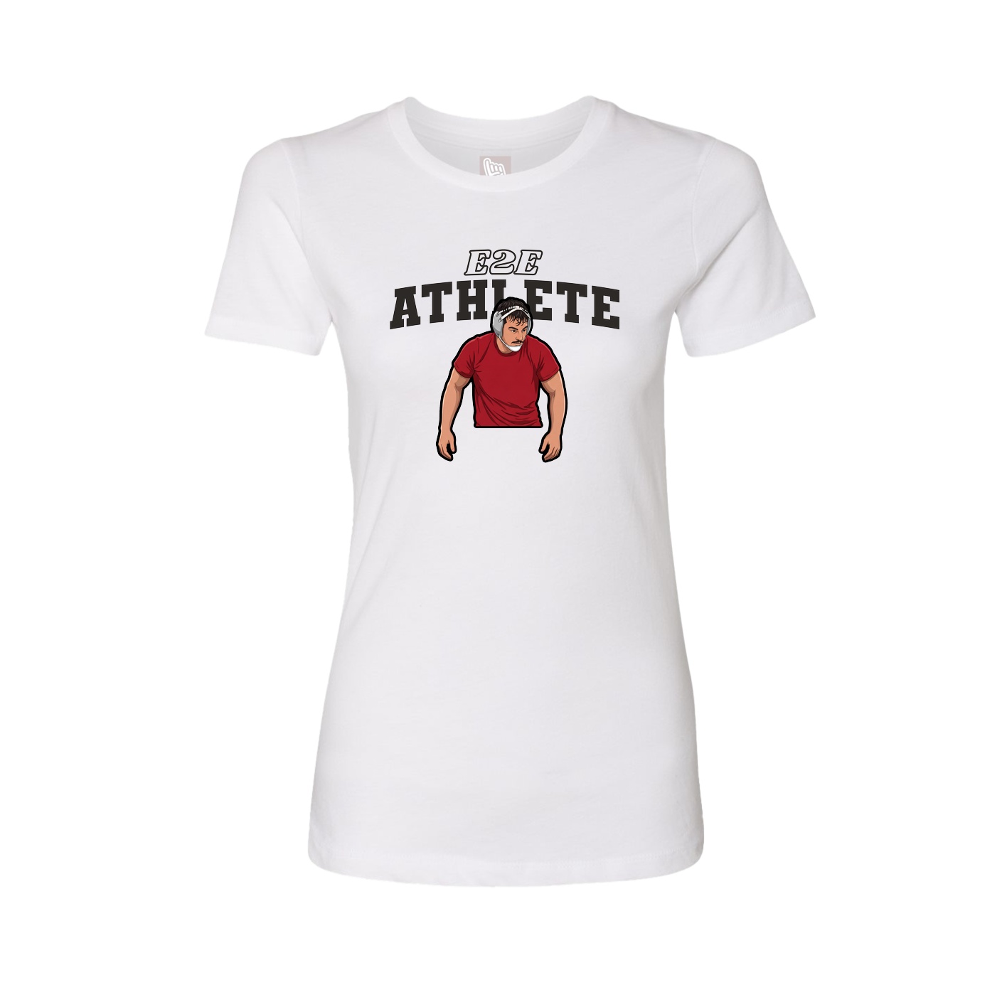 Womens Tee — Name Arch in White