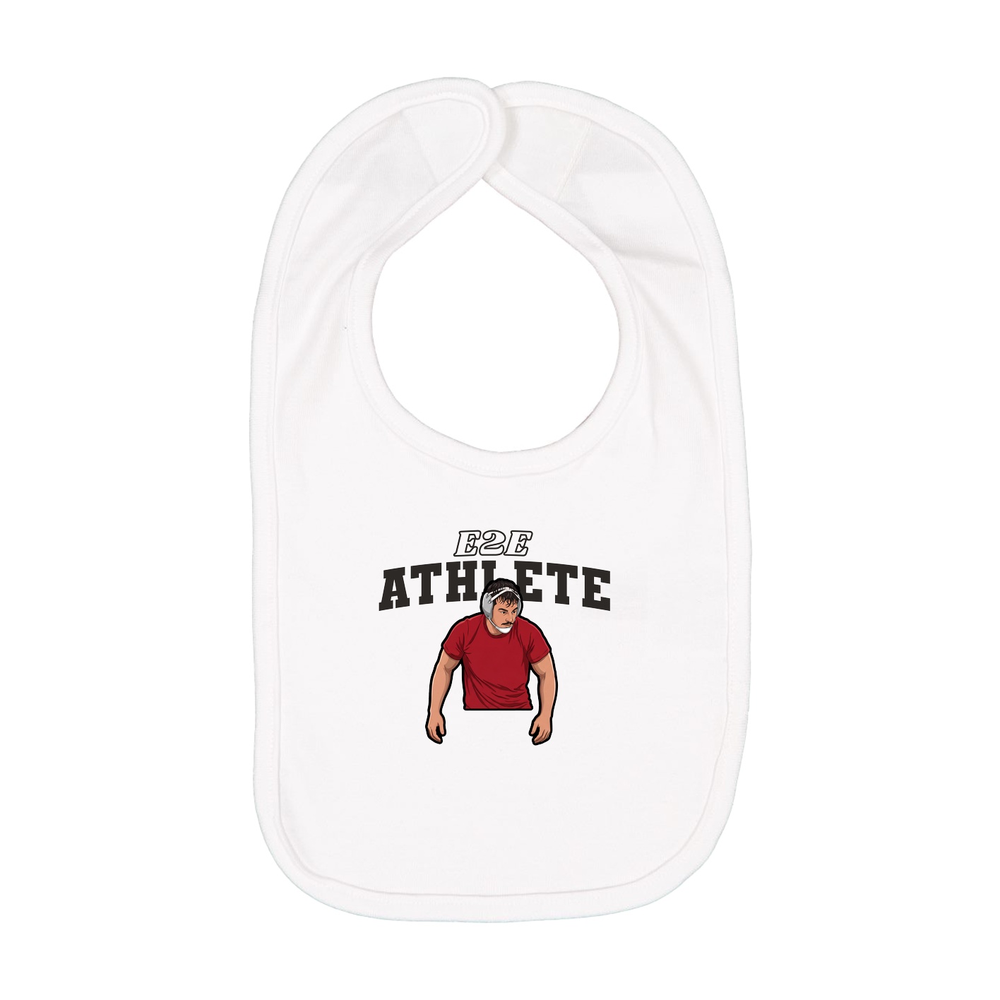 Infant Bib — Name Arch in White