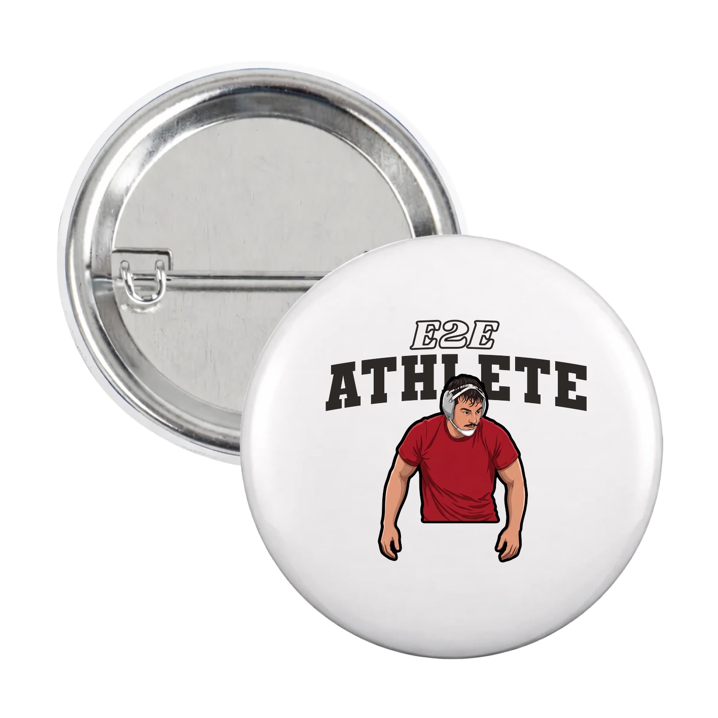 Game Day Button — Name Arch in White