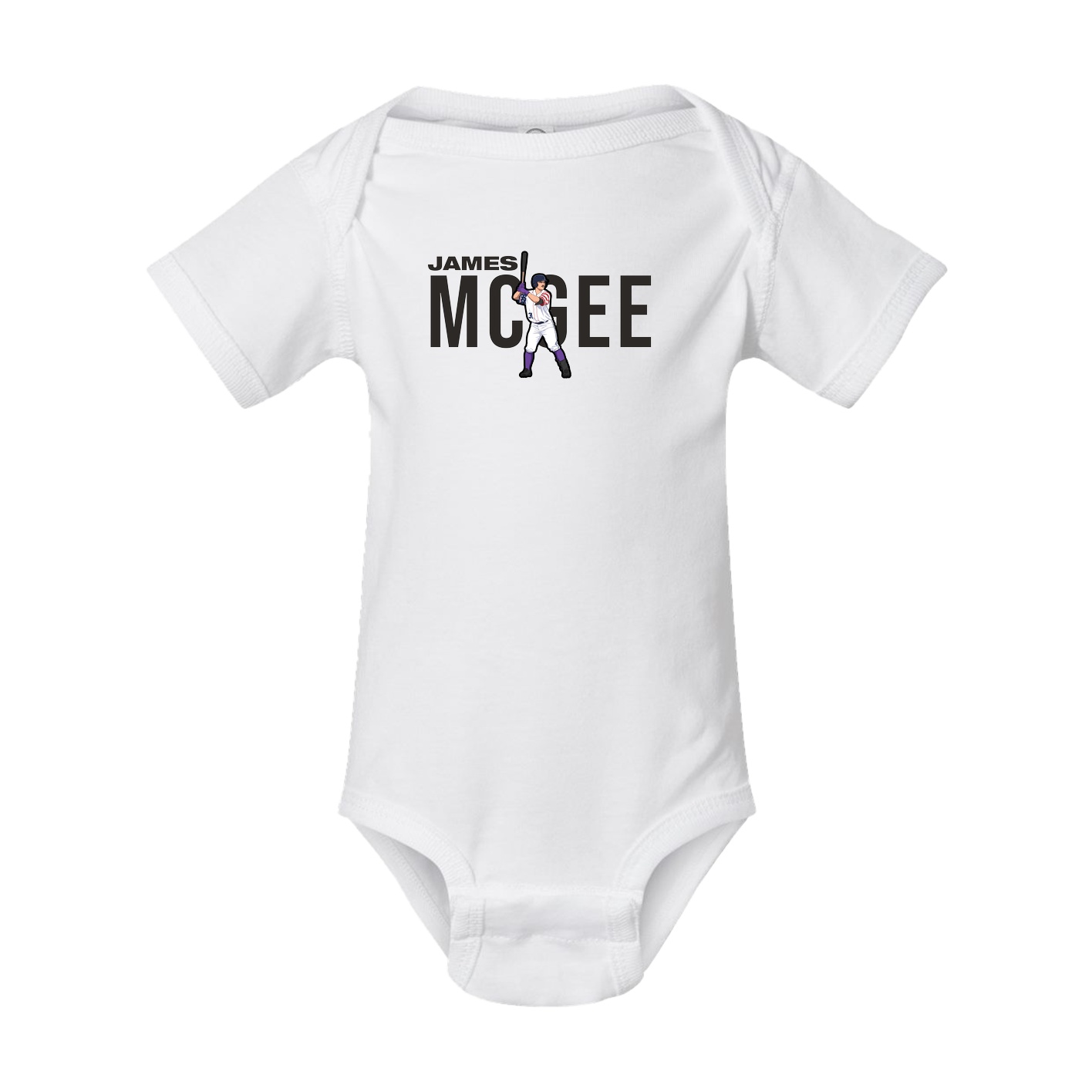 Baby Onesie — Player Name in White