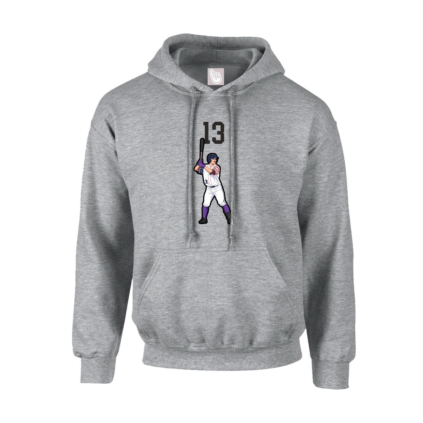 Hoodie — Number Top in Grey