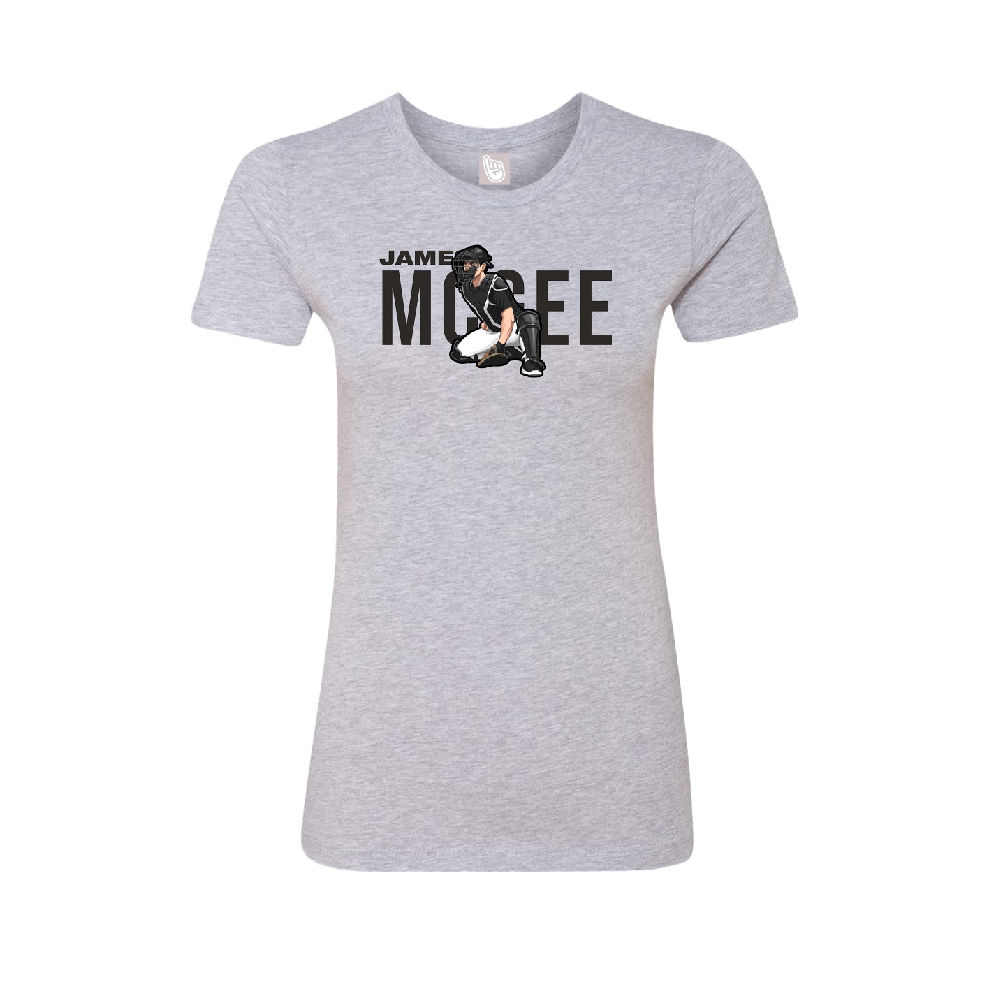Fitted Women's Tee — Player Name in Grey