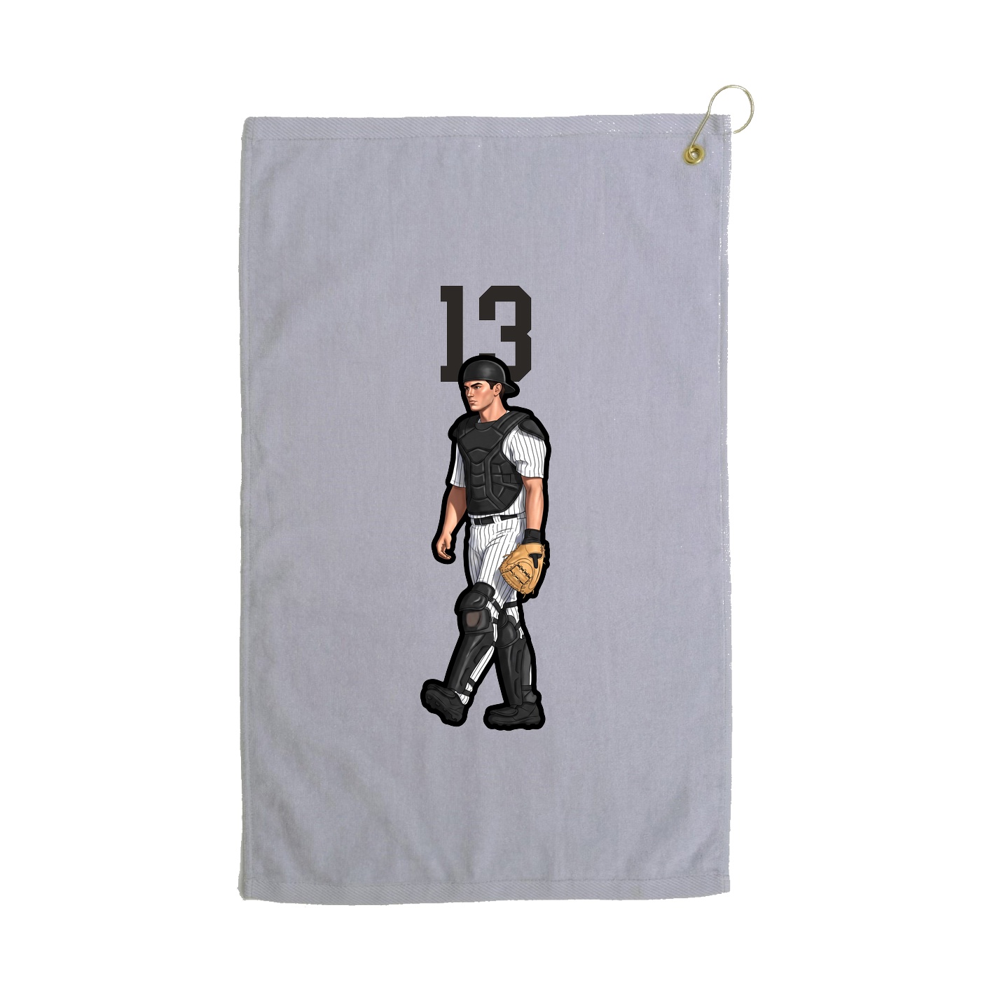 Golf Towel — Number Top in Grey