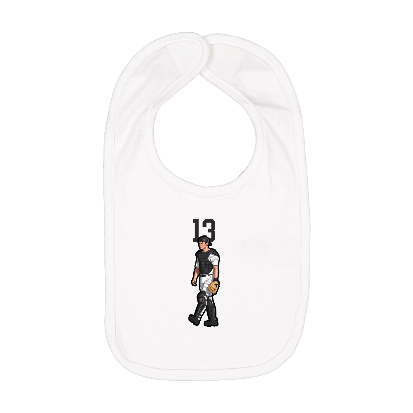 Infant Bib — Number Top in White