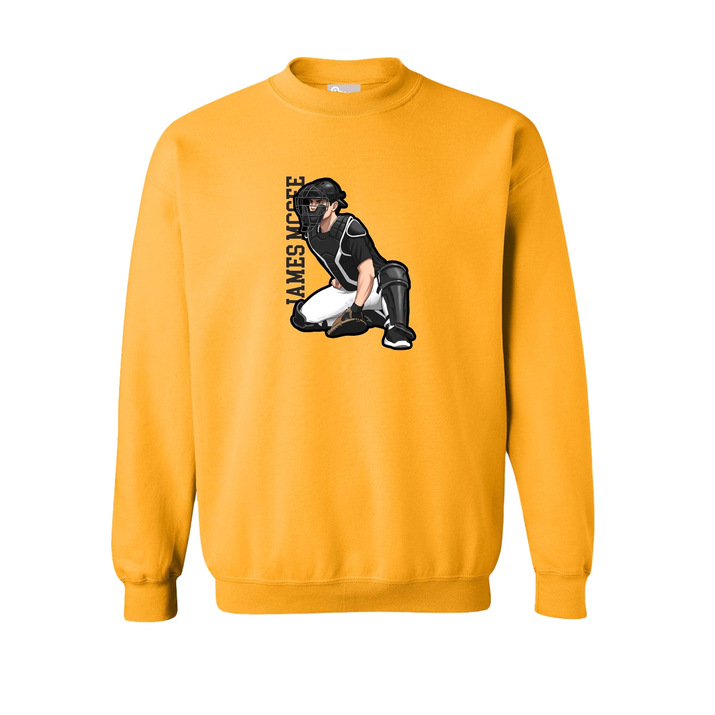 Fleece Crew — Name Vertical in Gold