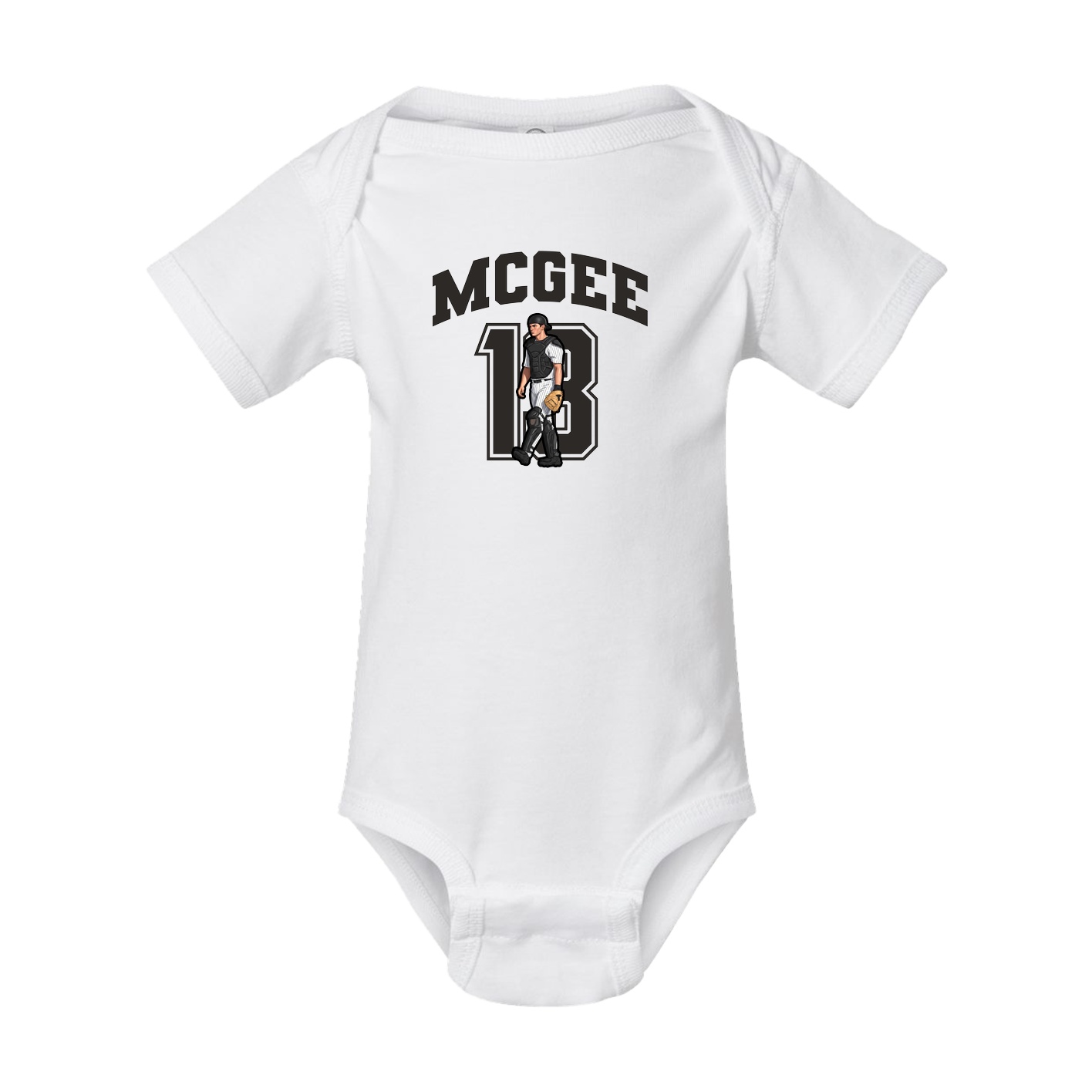 Baby Onesie — Number in White