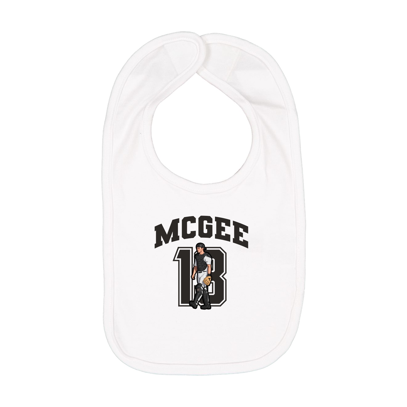 Infant Bib — Number in White