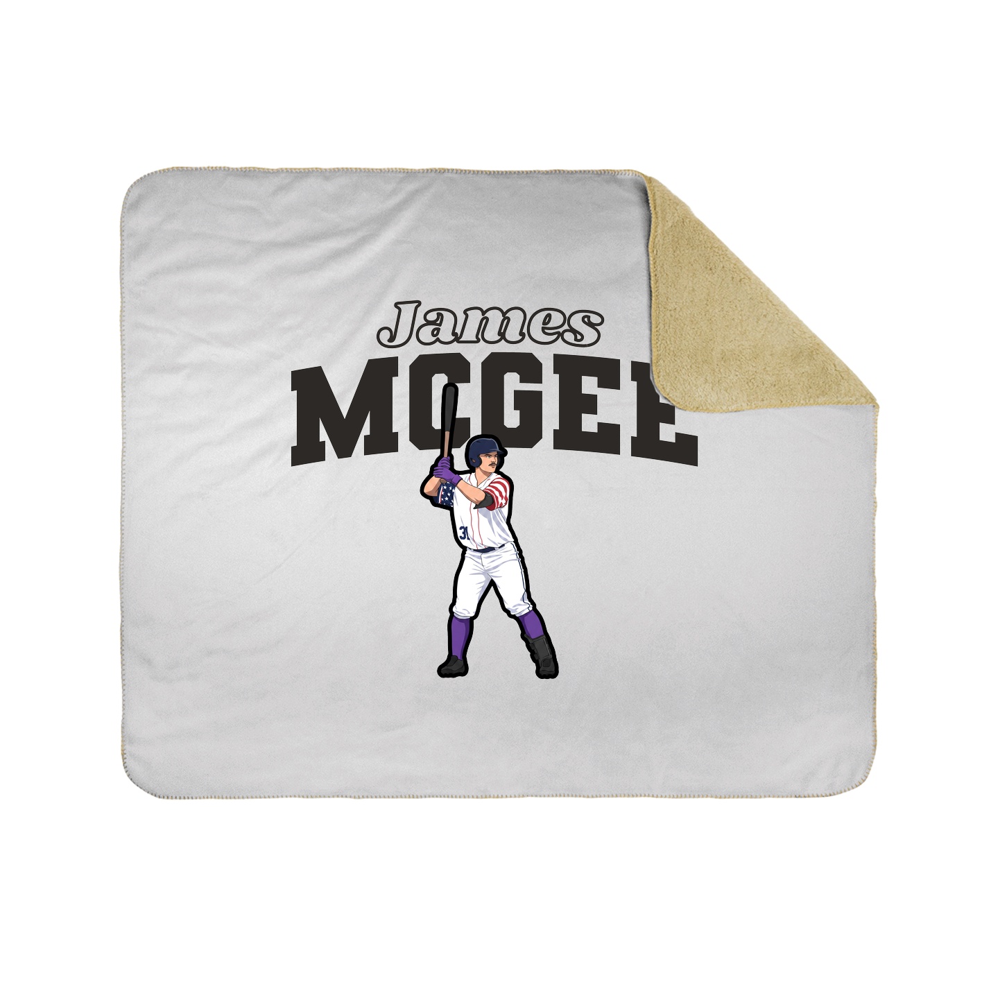 Throw Blanket — Name Arch in White