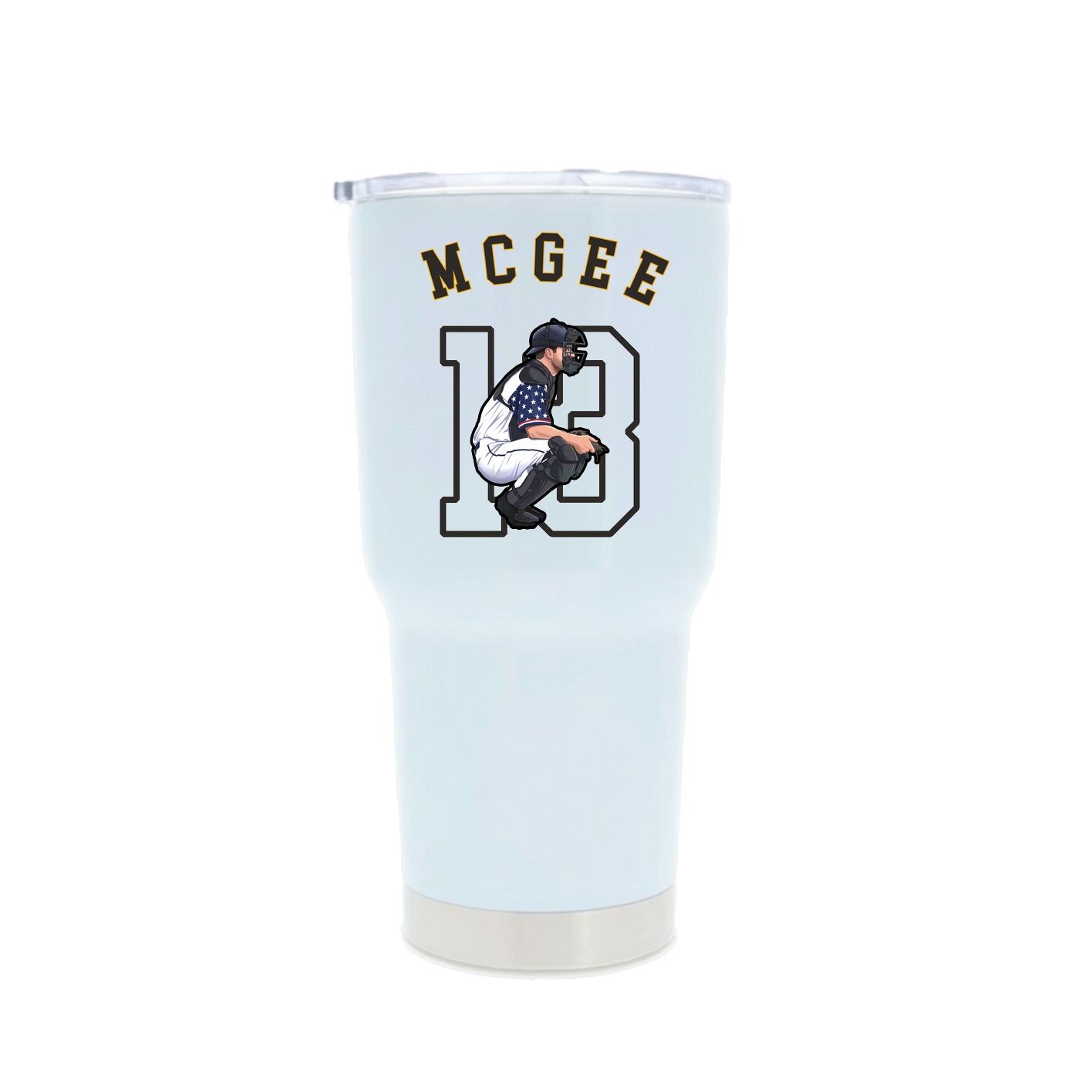 30oz Stainless Steel Tumbler — Shirsey Arch in White