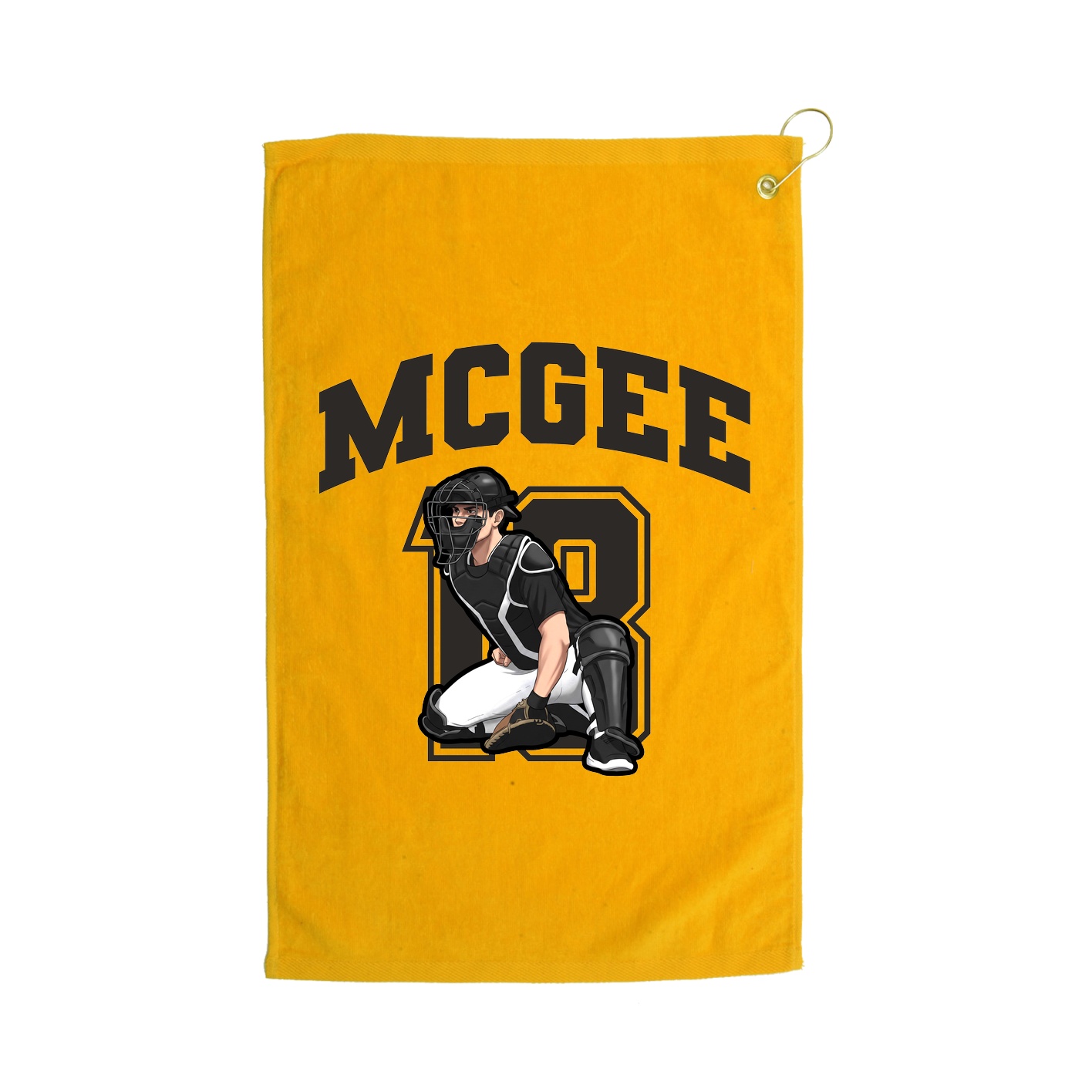 Golf Towel — Number in Gold