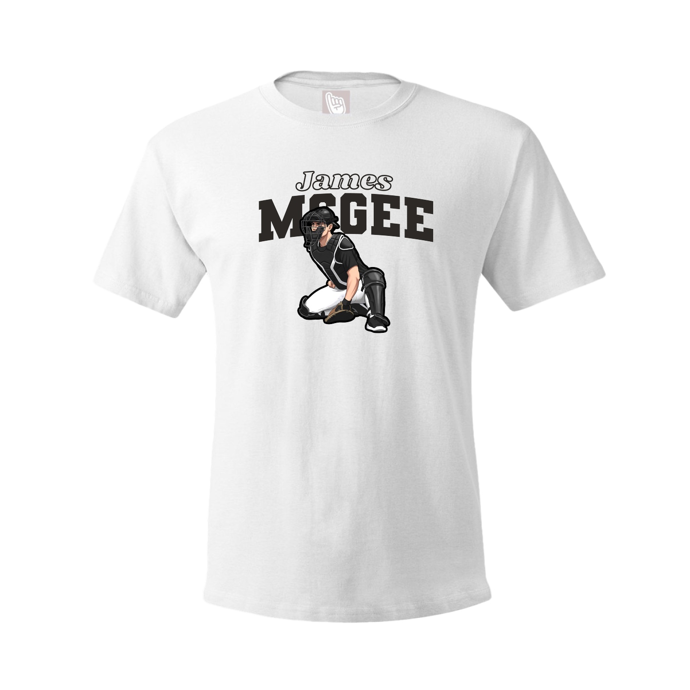 Youth Tee — Name Arch in White
